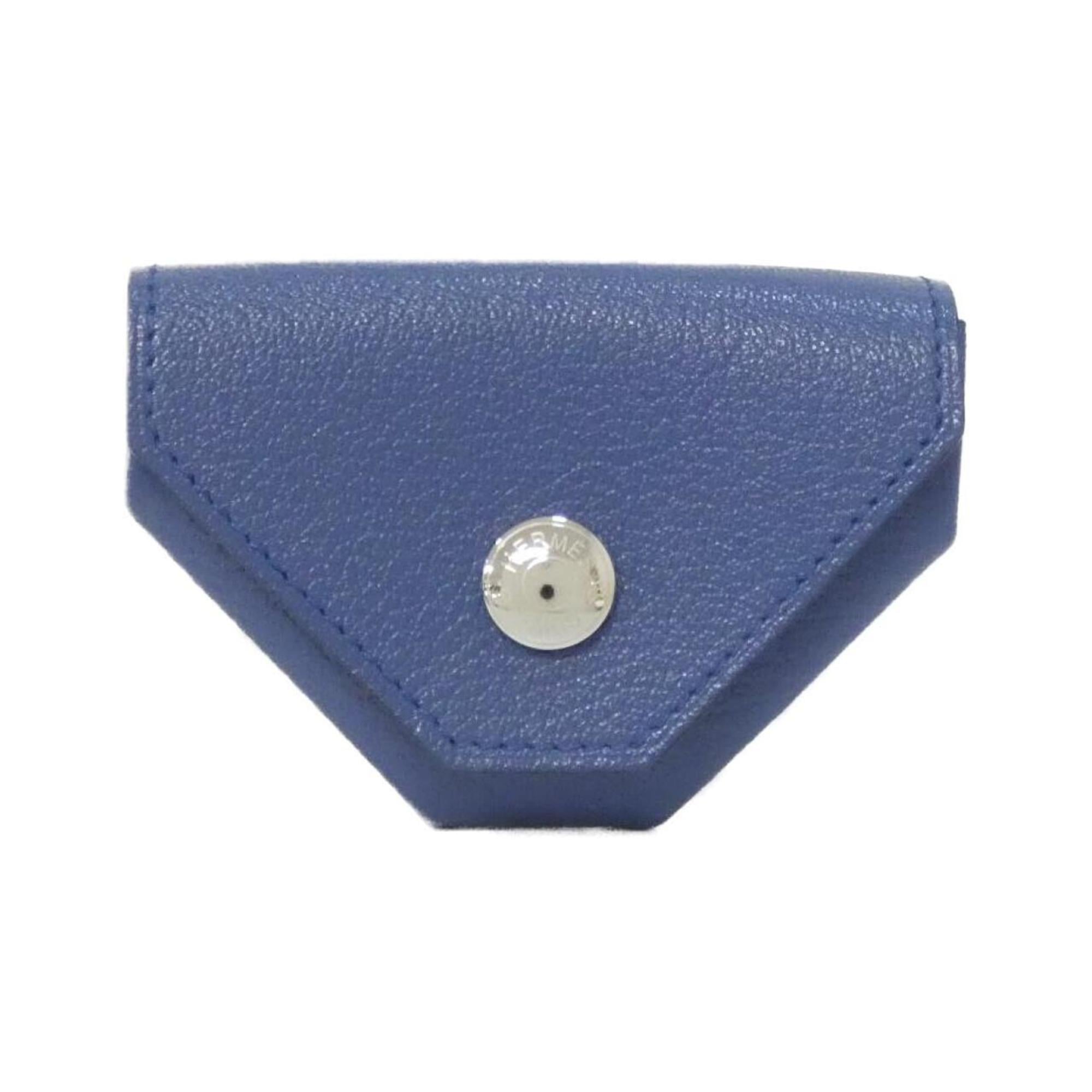 Hermes Blue Agate Chevre Leather Coin Purse/Coin Case (Pre-Owned)