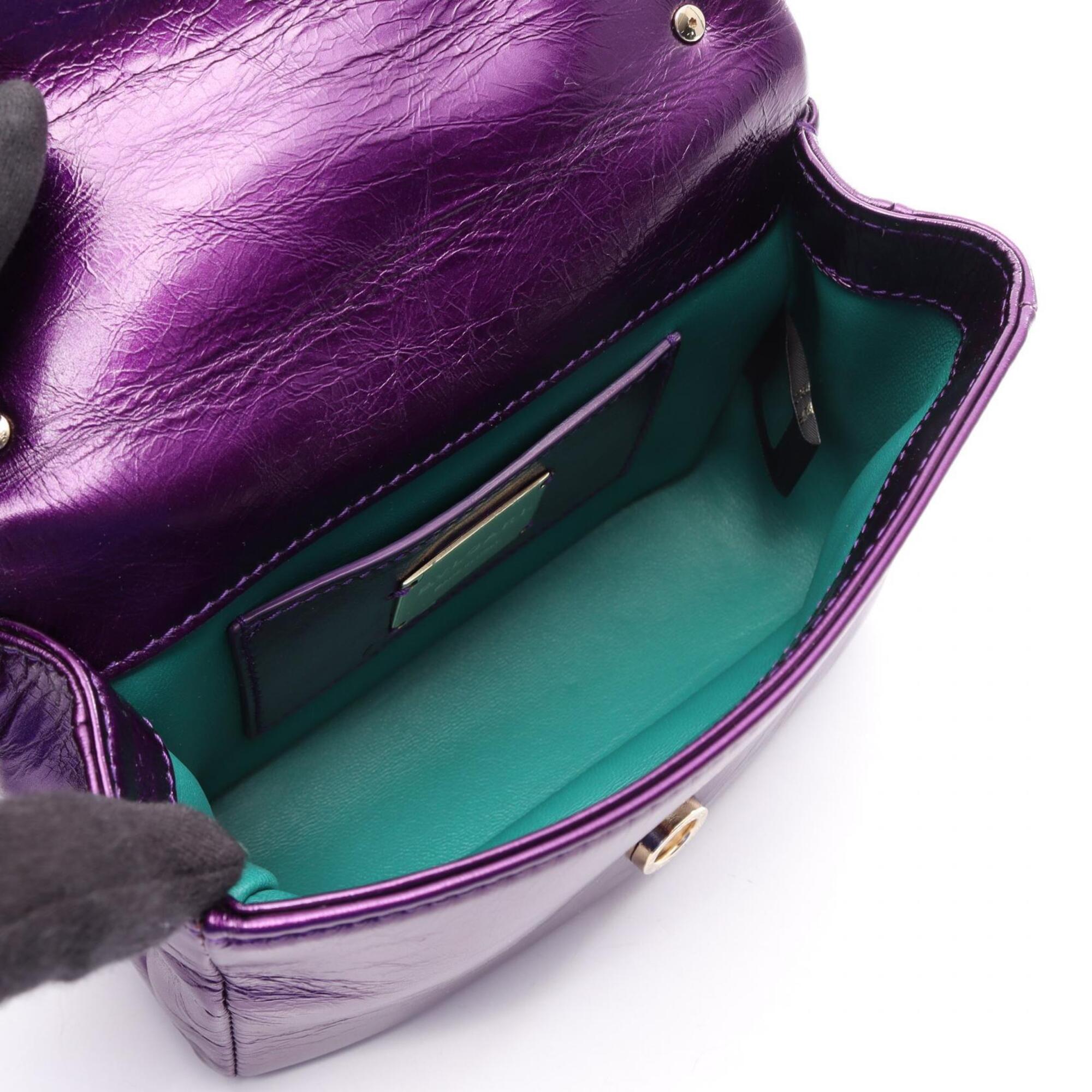 Bvlgari Purple Leather Handbag (Pre-Owned)