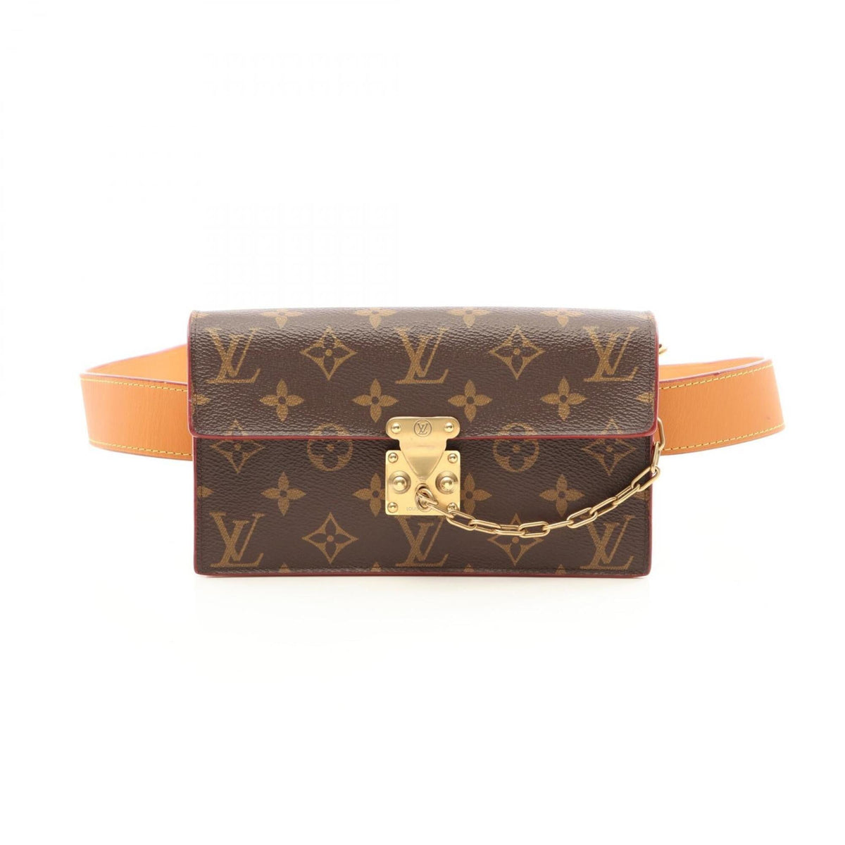 Louis Vuitton Brown Coated Canvas Leather Fanny Pack Handbag Pouch (Pre-Owned)