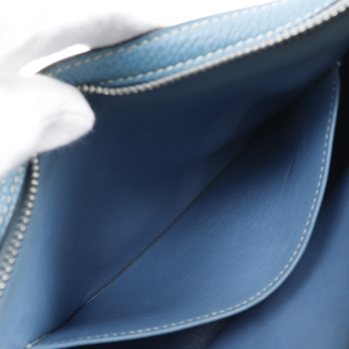 Hermes Blue Jean Togo Leather Shoulder Bag (Pre-Owned)