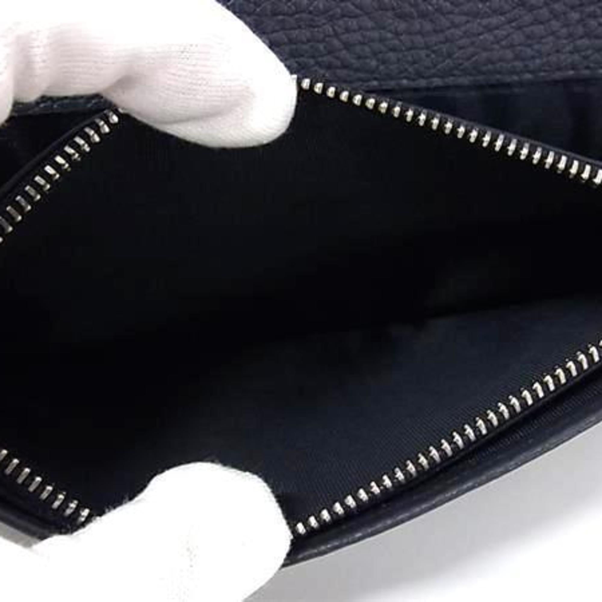 Bally Navy Leather Long Wallet (Bi-Fold) (Pre-Owned)