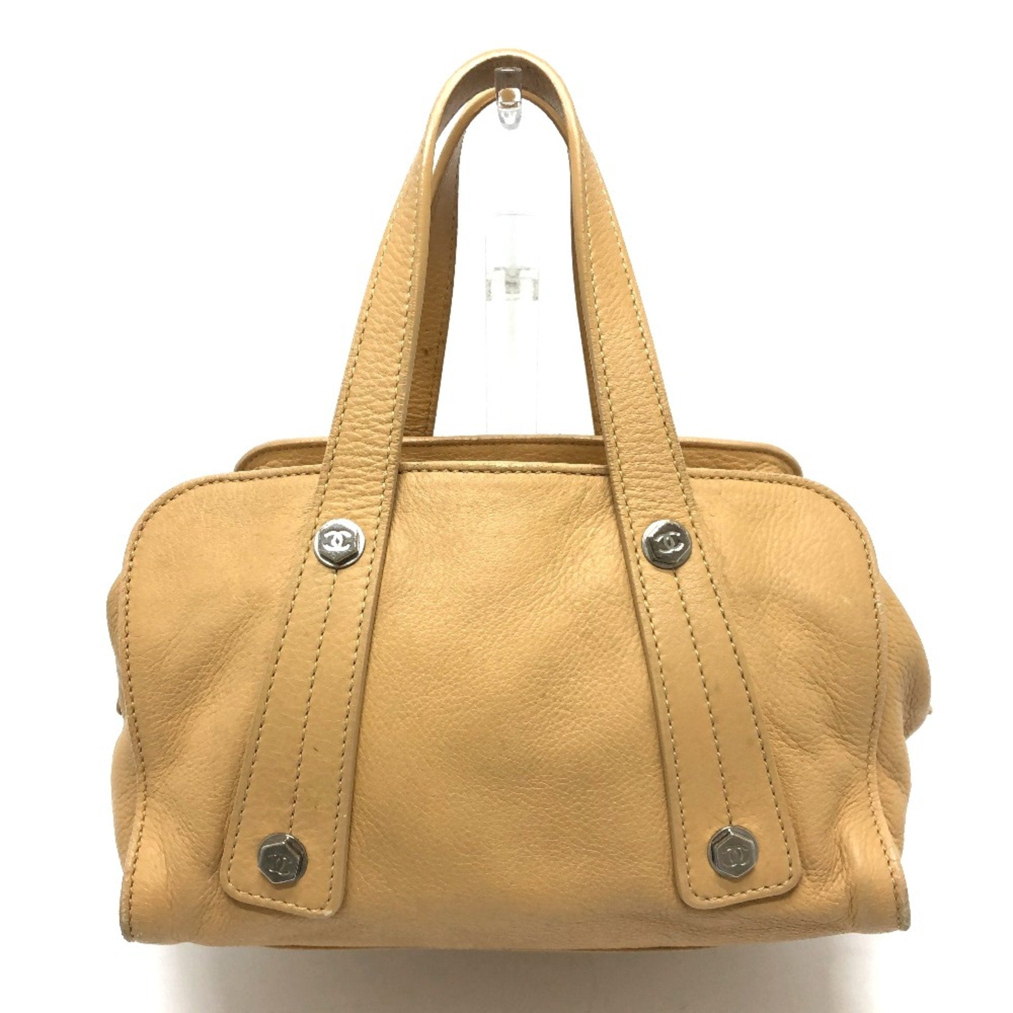 Chanel Beige Leather Boston Bag (Pre-Owned)