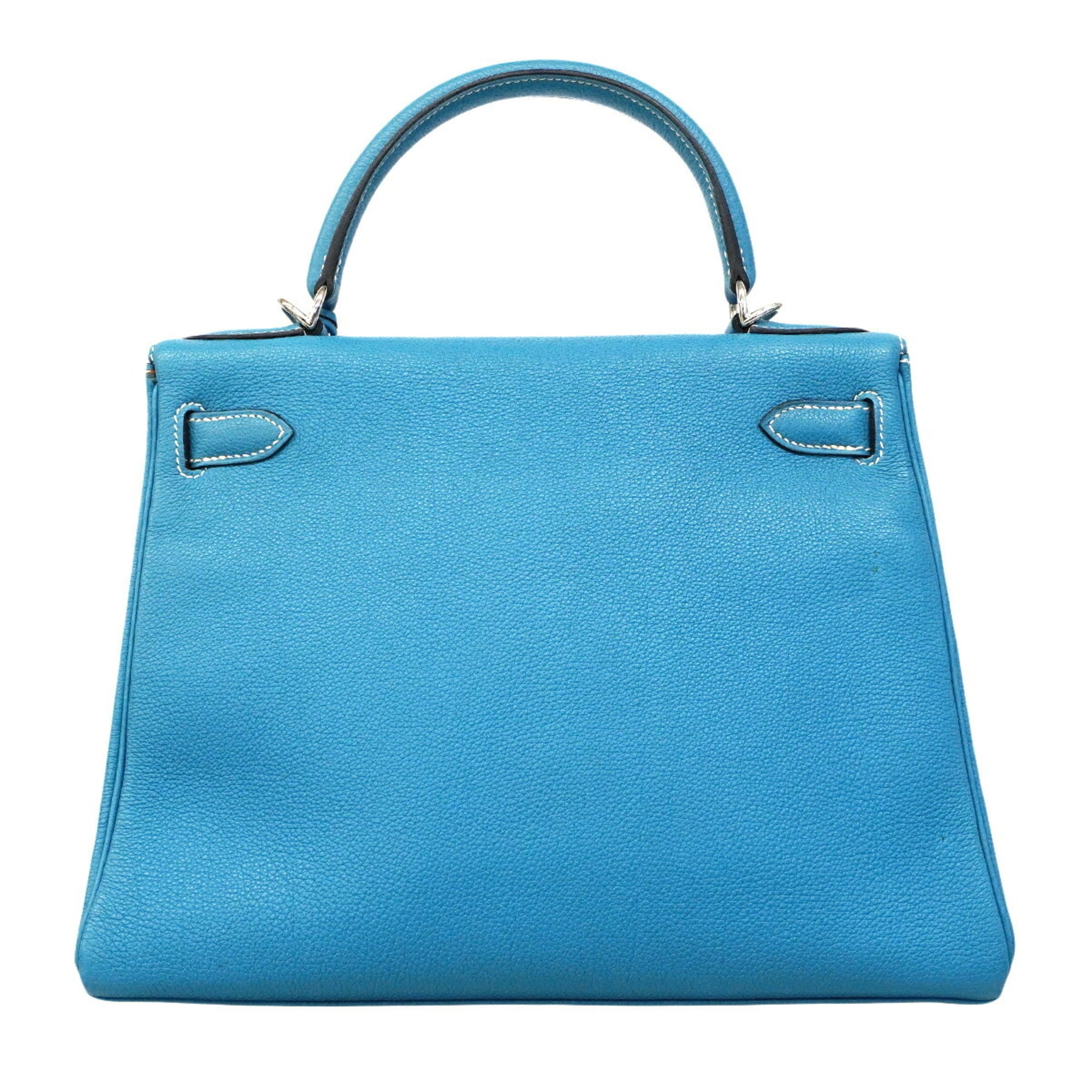 Hermes Blue Jean Togo Leather Handbag (Pre-Owned)