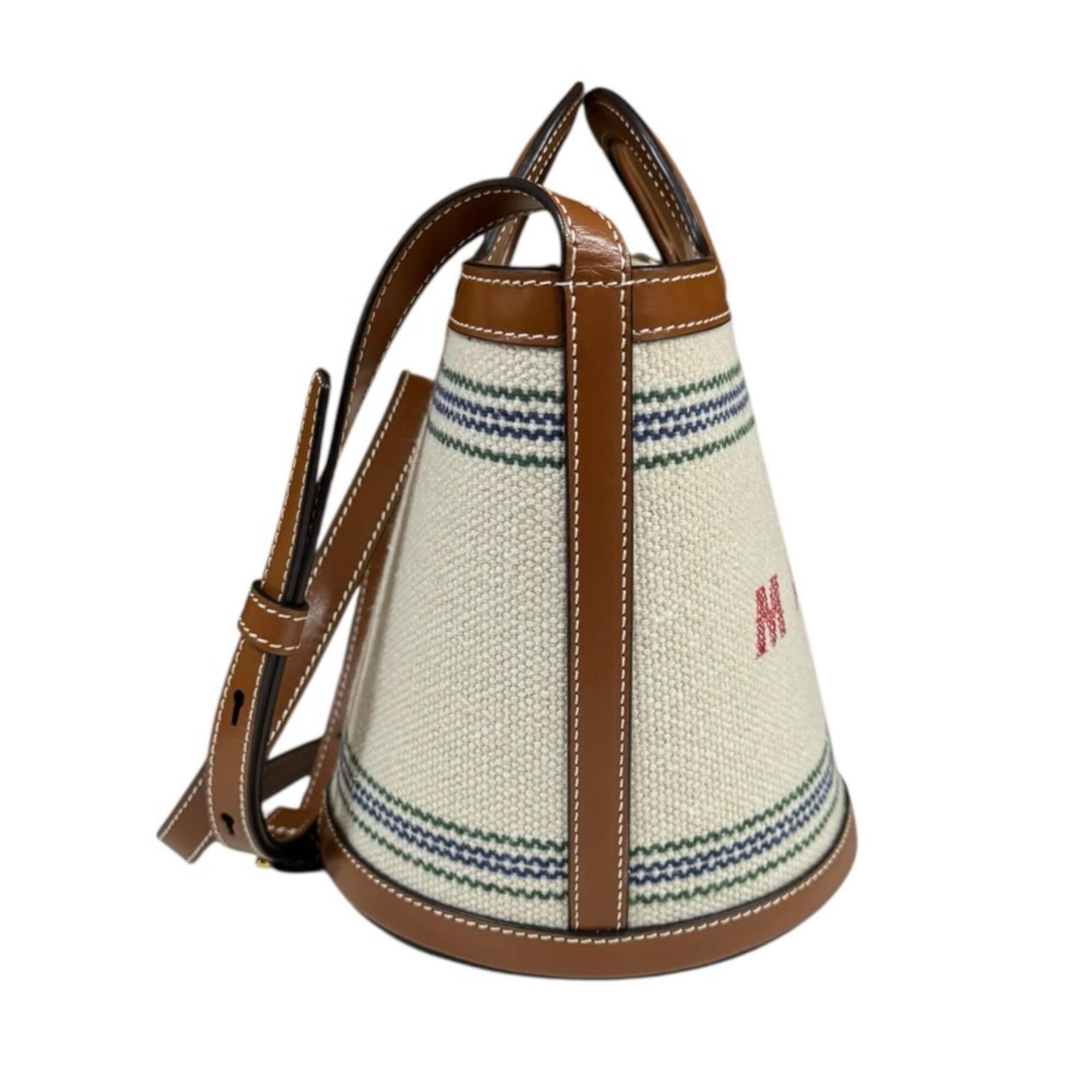 Marni Brown Canvas Leather Shoulder Bag (Pre-Owned)