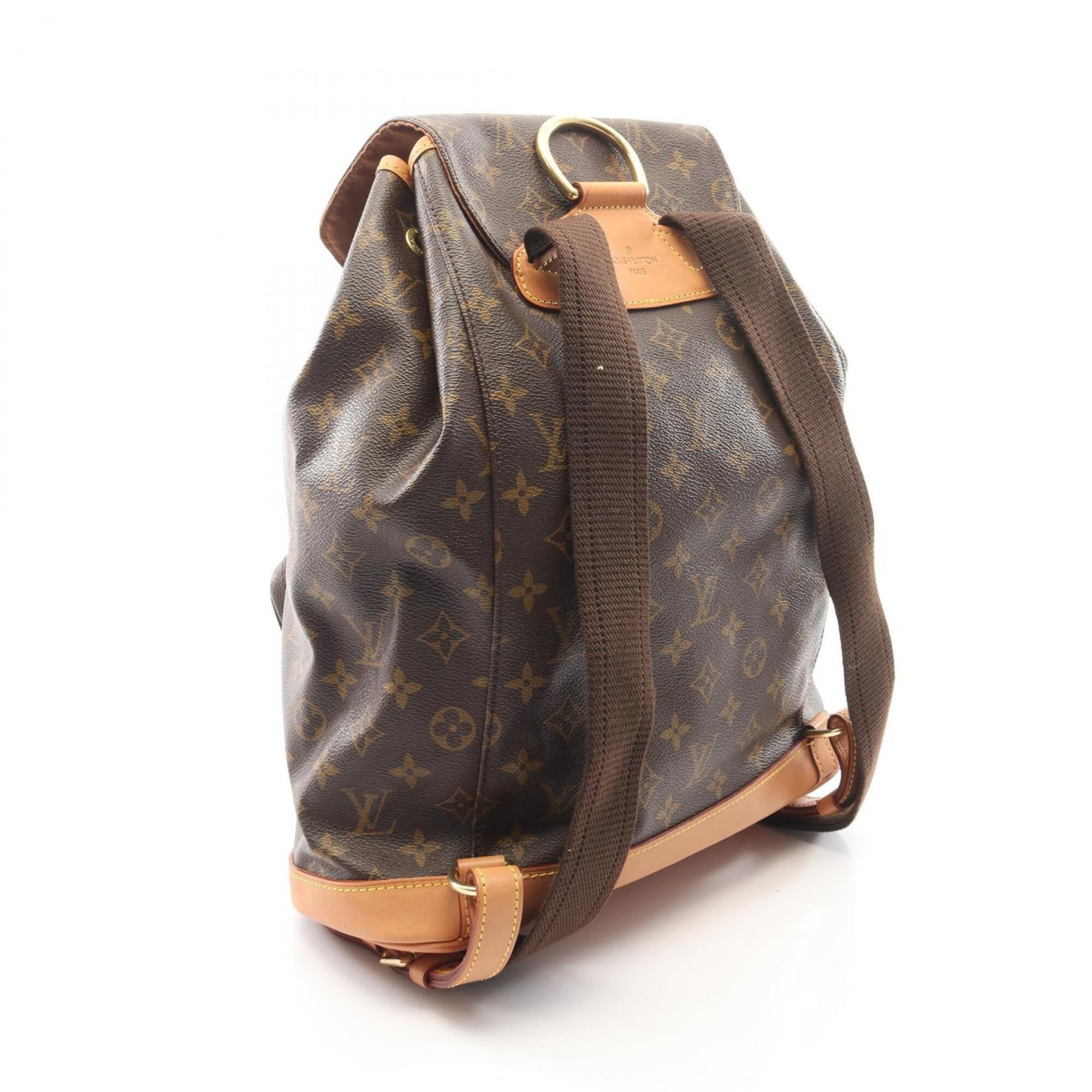 Louis Vuitton Brown Monogram Coated Canvas Leather Backpack (Pre-Owned)