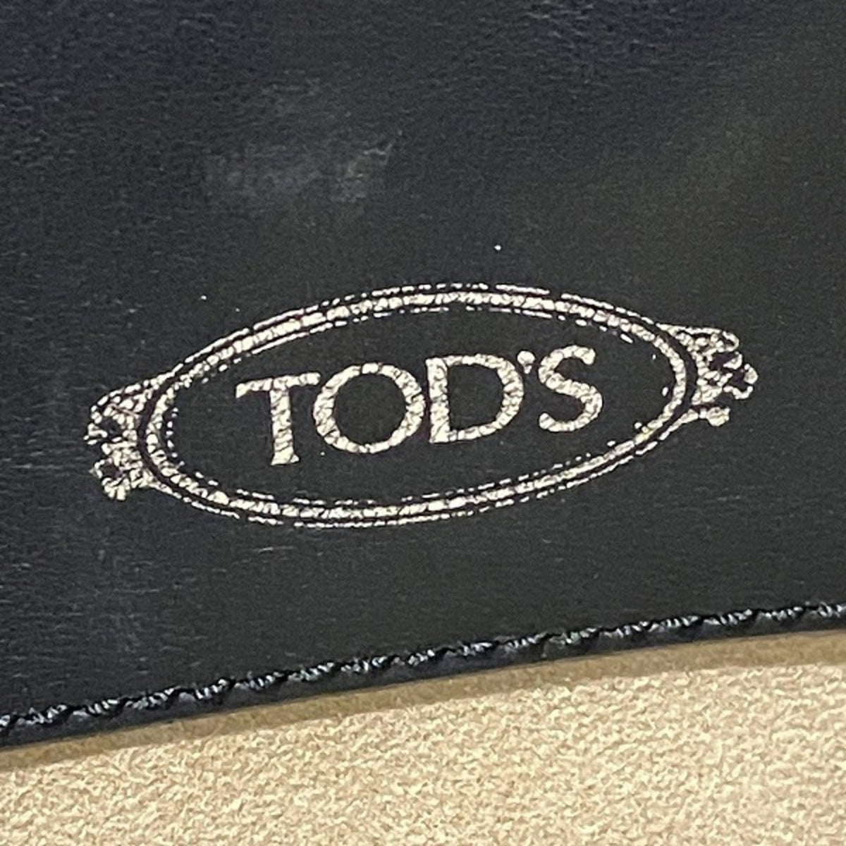 Tod's Beige Black Canvas Leather Tote Bag (Pre-Owned)
