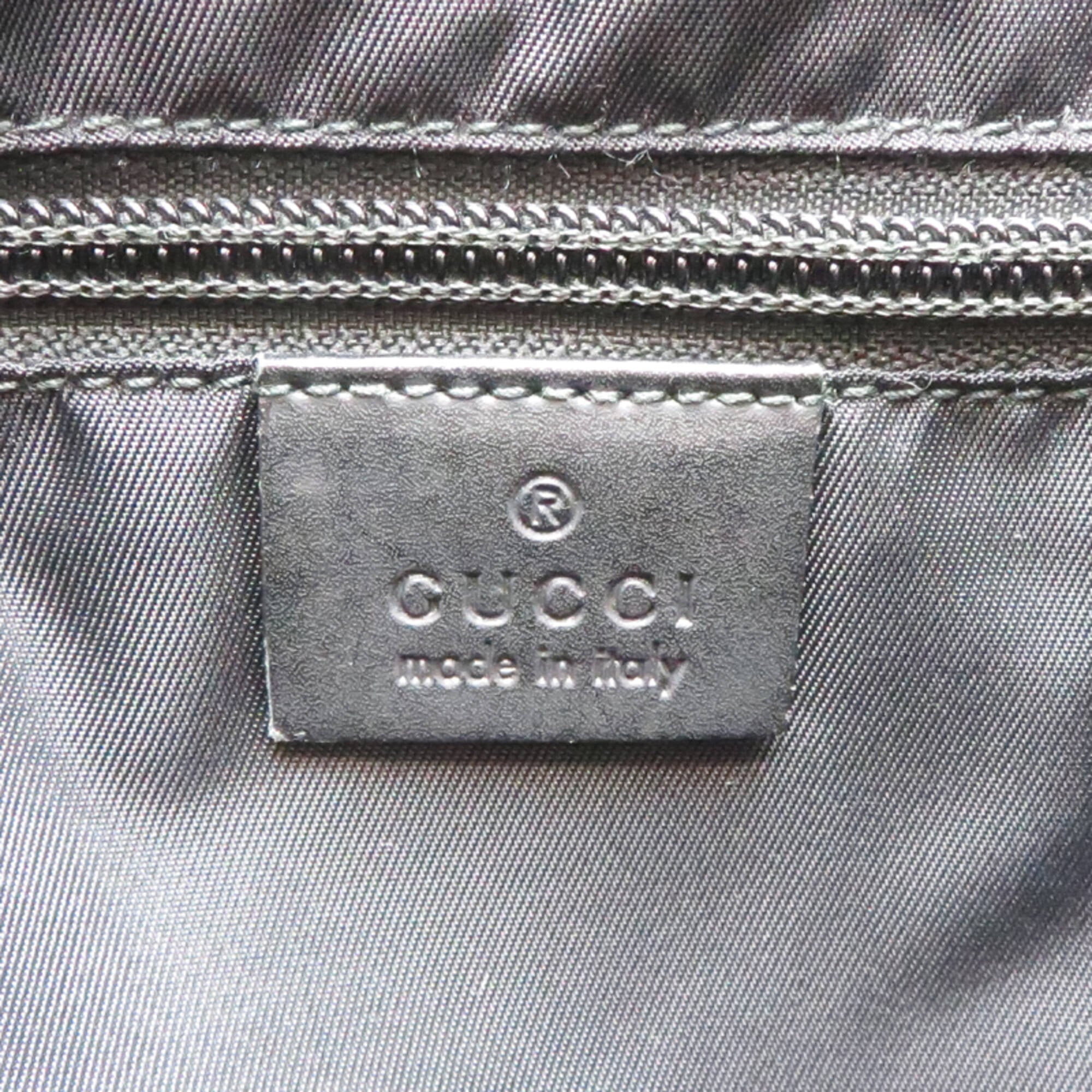 Gucci Beige Canvas Leather Messenger Bag Shoulder Bag (Pre-Owned)