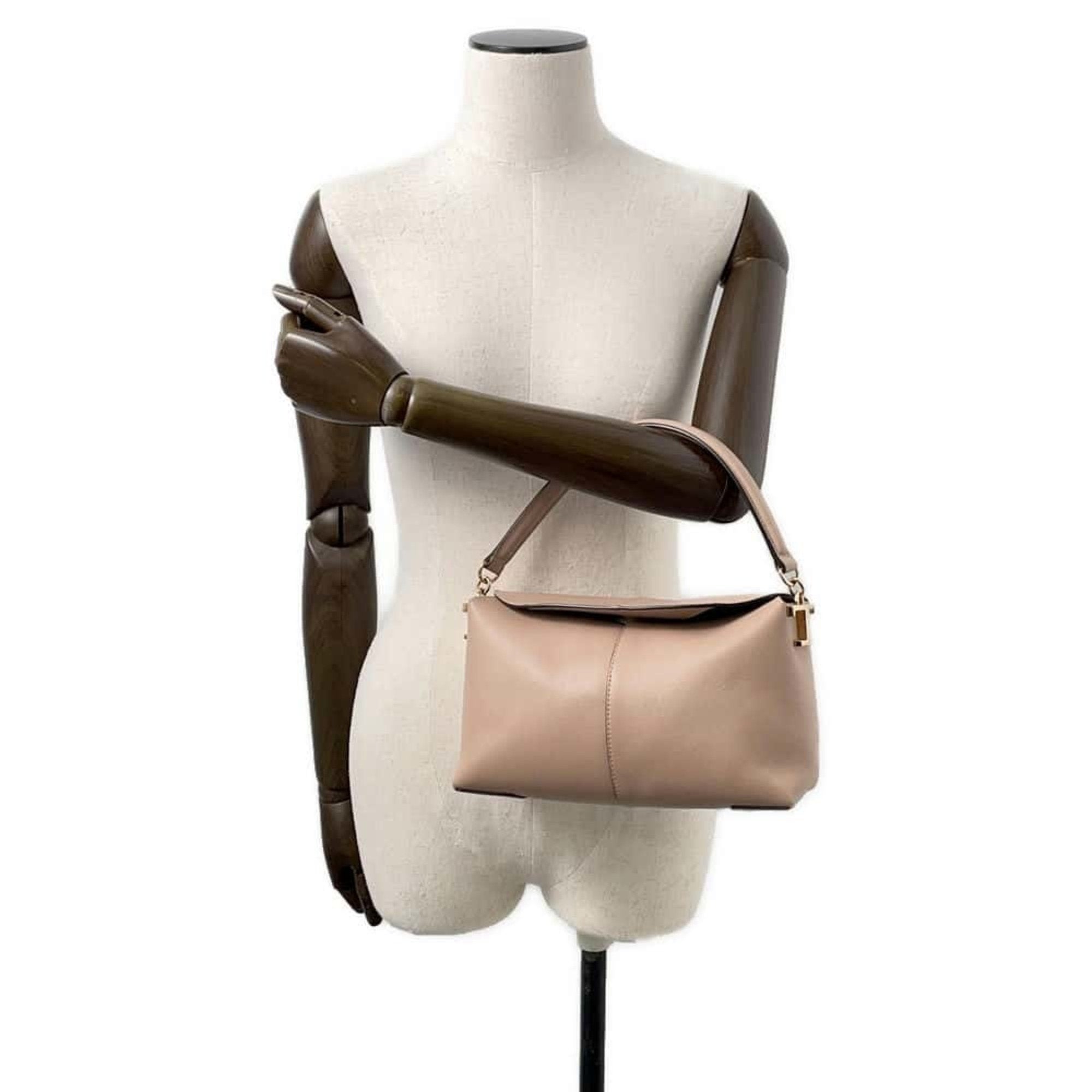 Tod's Pink Beige Leather Handbag Shoulder Bag (Pre-Owned)