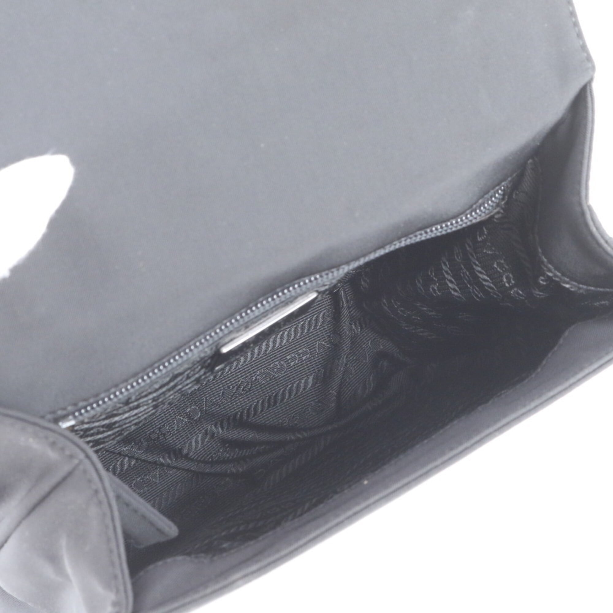 Prada Black Nylon Leather Handbag Tote Bag (Pre-Owned)