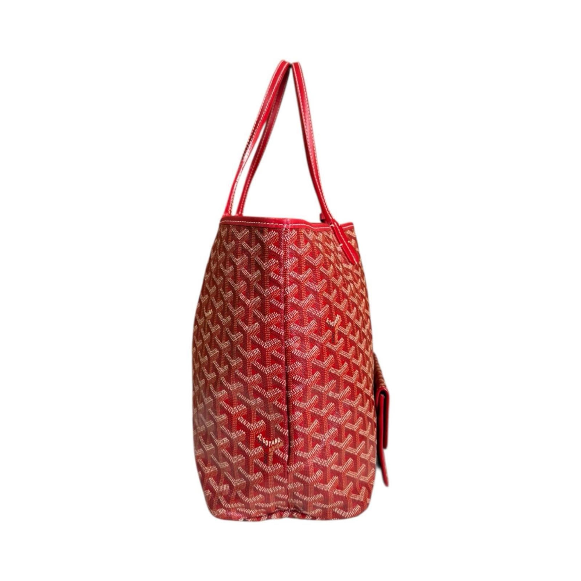 Goyard Red Color Pvc Coated Canvas Tote Bag (Pre-Owned)
