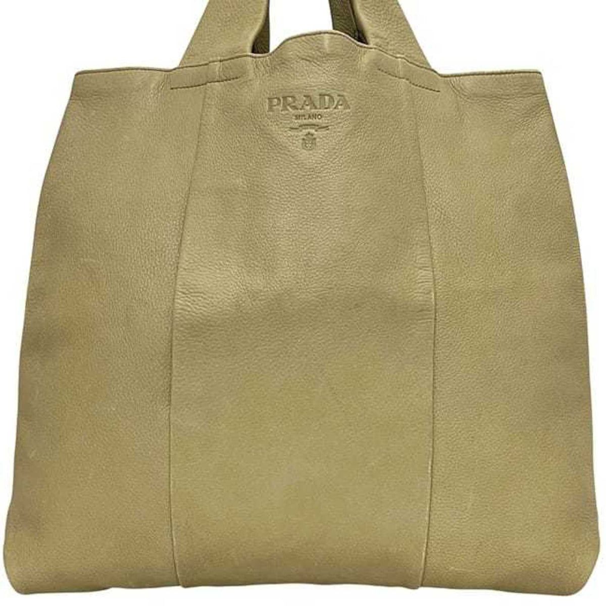 Prada Beige Leather Tote Bag (Pre-Owned)
