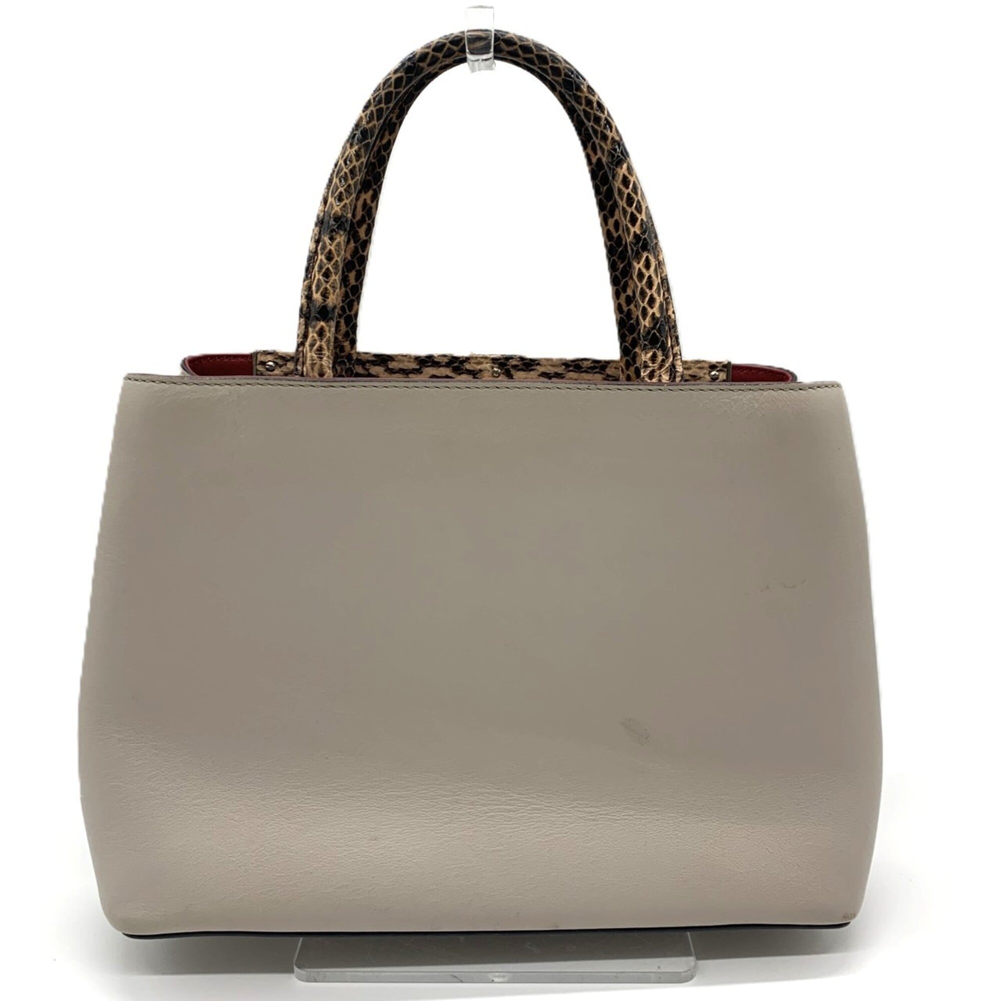 Fendi Beige Leather Handbag Shoulder Bag (Pre-Owned)
