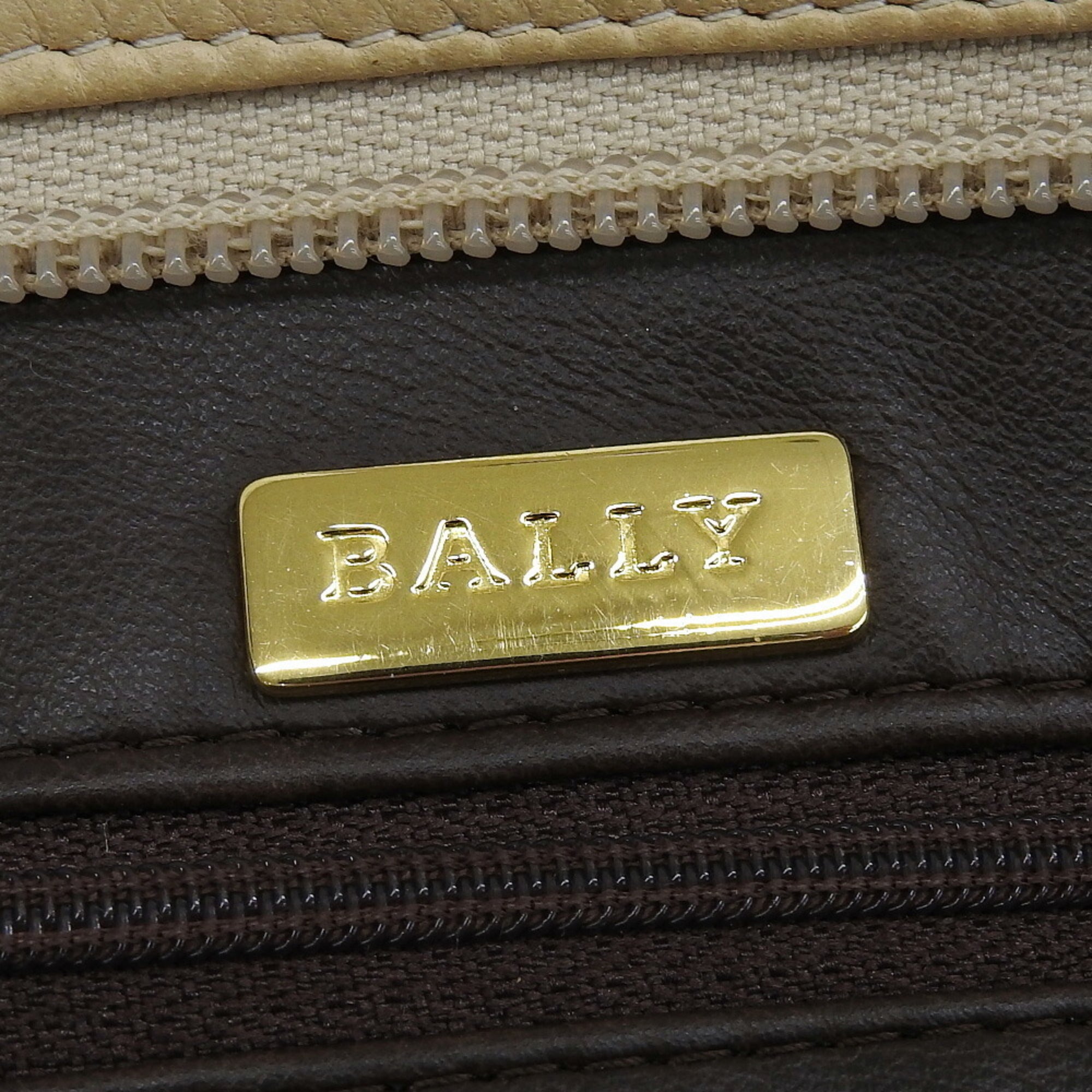 Bally Beige Brown Leather Shoulder Bag (Pre-Owned)