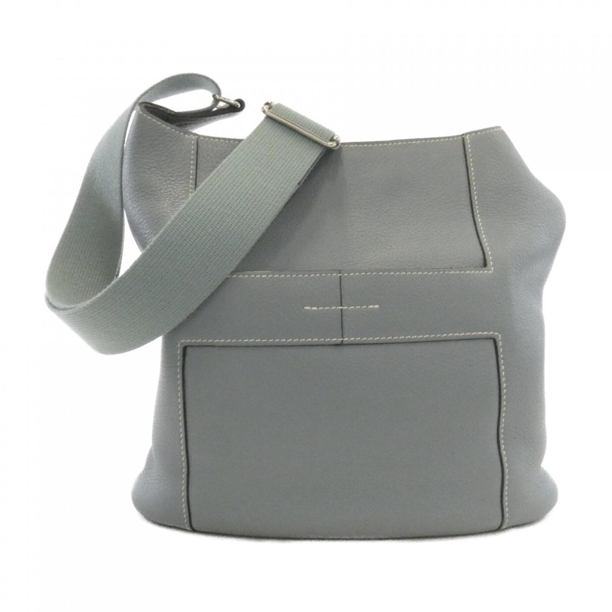 Hermes Ciel Gray Taurillon Clemence Leather Shoulder Bag (Pre-Owned)
