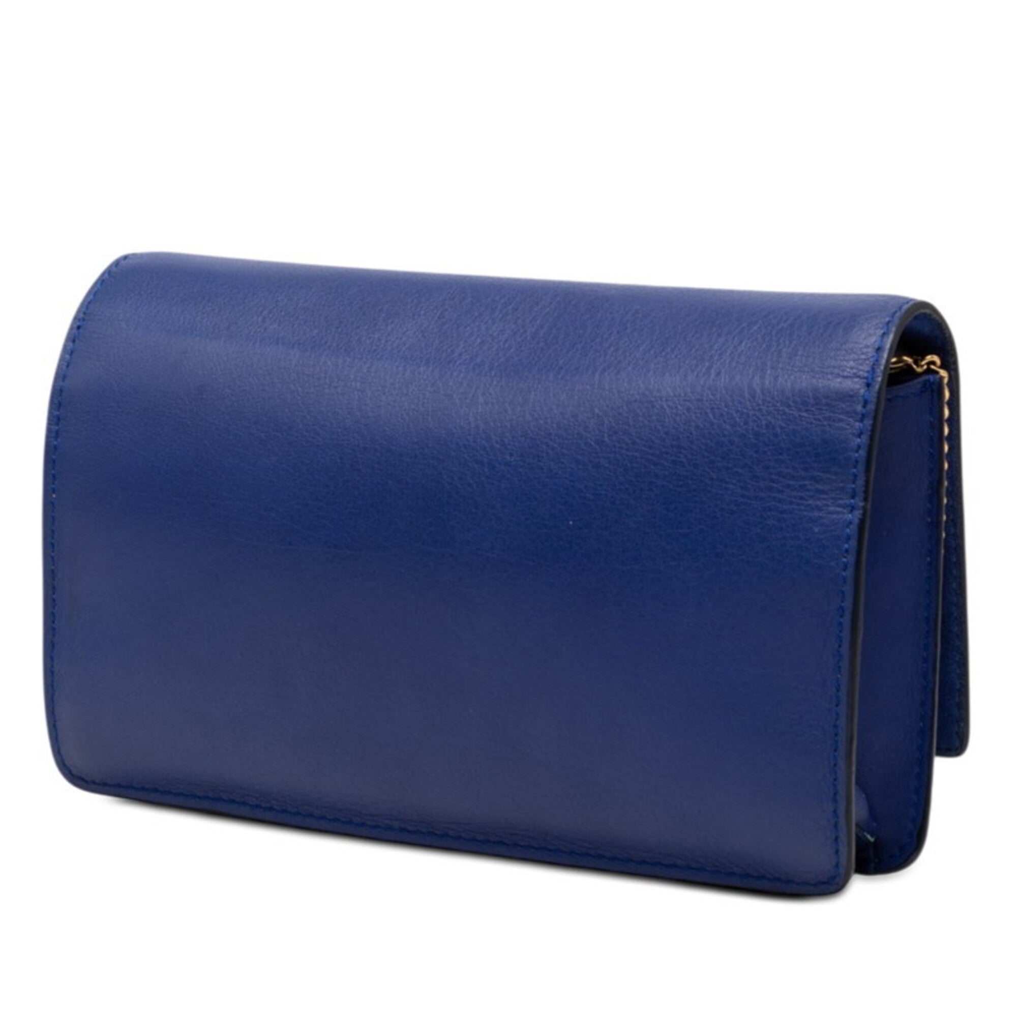 Fendi Blue Leather Shoulder Bag (Pre-Owned)