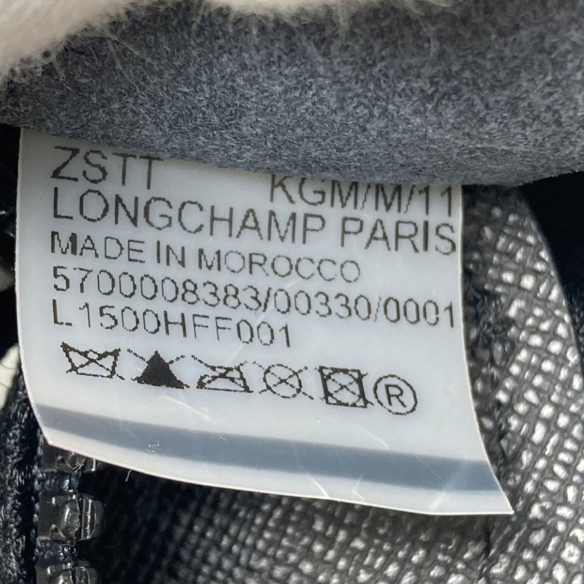 Longchamp Black White Polyester Handbag (Pre-Owned)