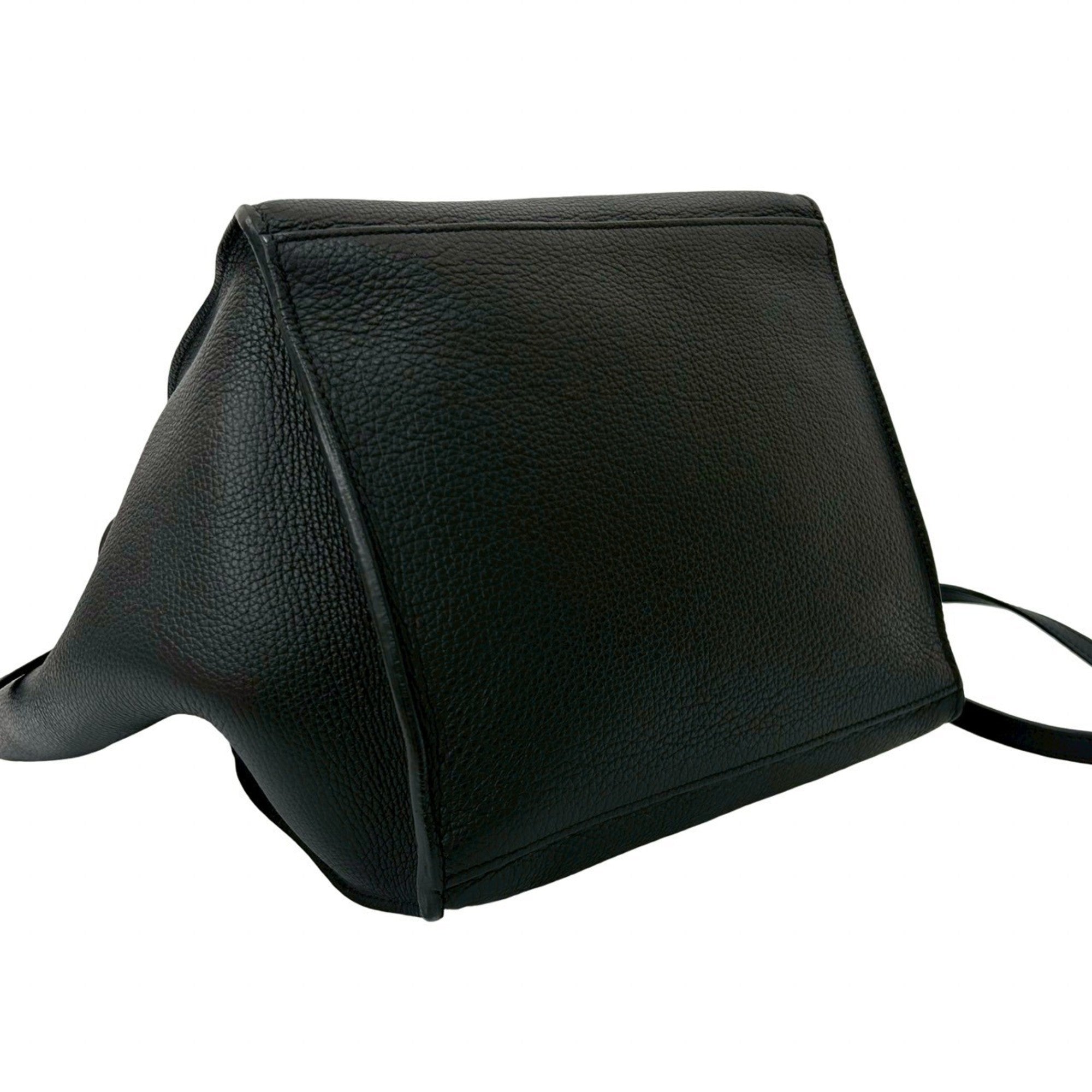 Celine Black Leather Handbag Shoulder Bag Tote Bag (Pre-Owned)
