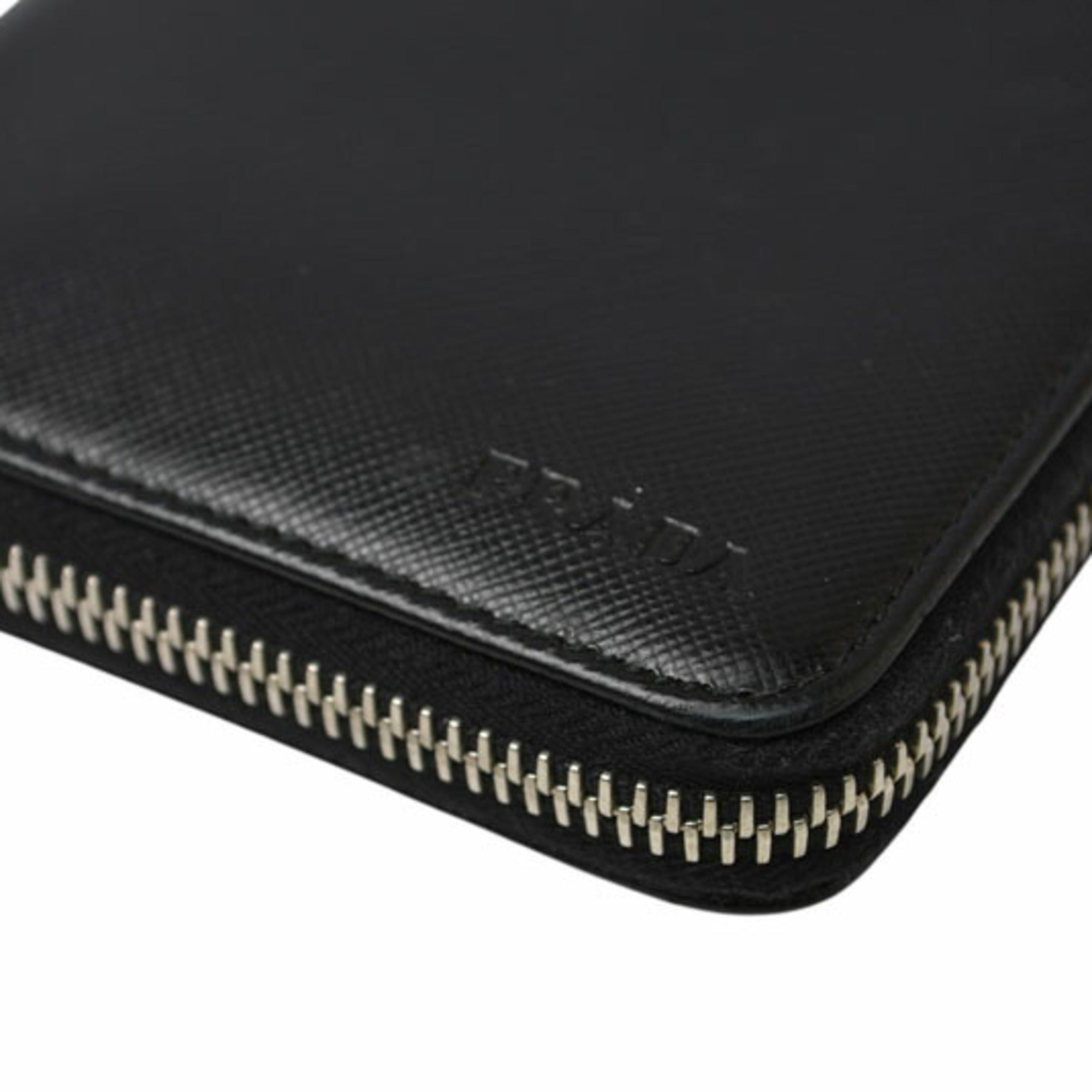 Prada Black Leather Long Wallet (Bi-Fold) (Pre-Owned)