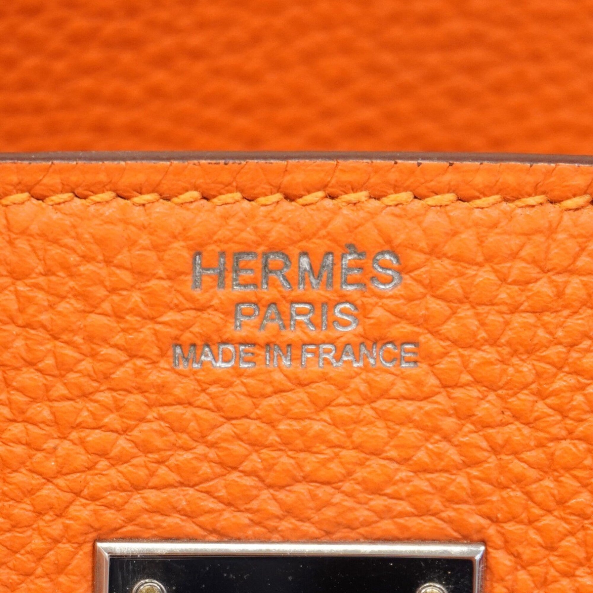 Hermes Orange Togo Leather Handbag (Pre-Owned)