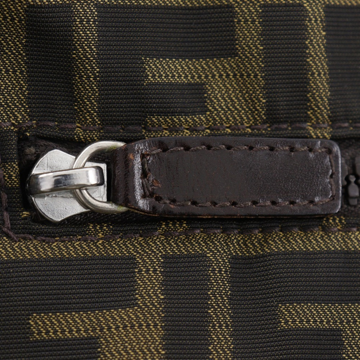 Fendi Brown Nylon Canvas Shoulder Bag (Pre-Owned)
