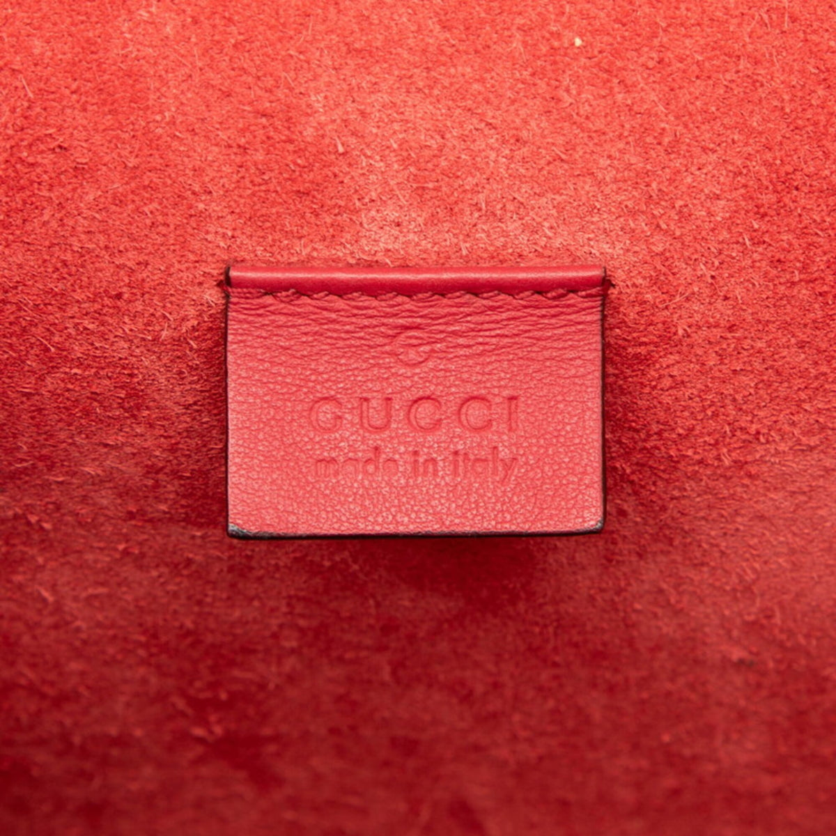 Gucci Beige Red Color Pvc Suede Shoulder Bag (Pre-Owned)