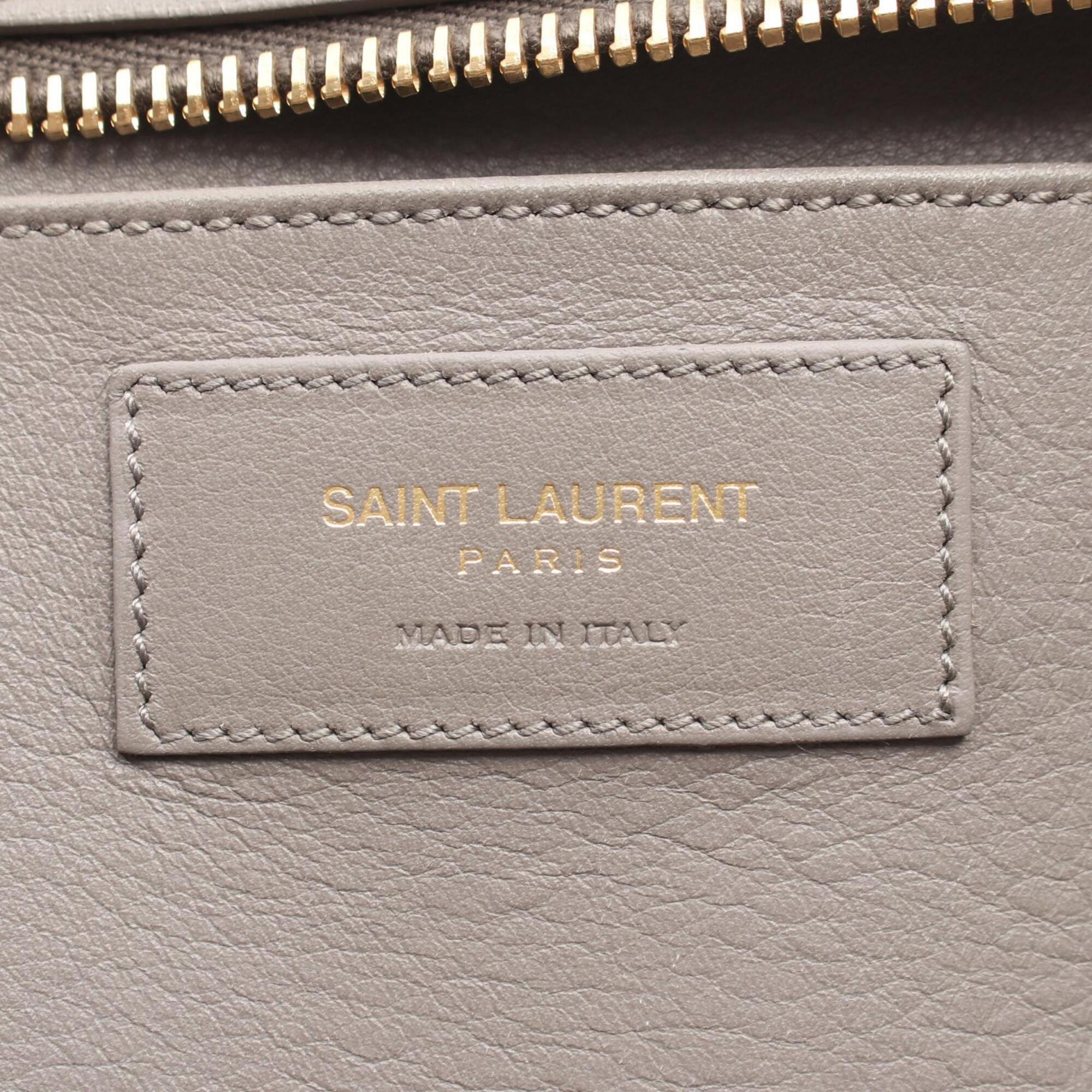 Yves Saint Laurent Gray Leather Handbag (Pre-Owned)