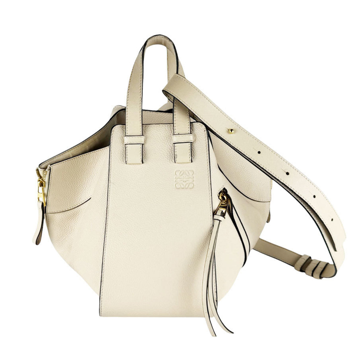 Loewe Cream Leather Handbag Shoulder Bag (Pre-Owned)