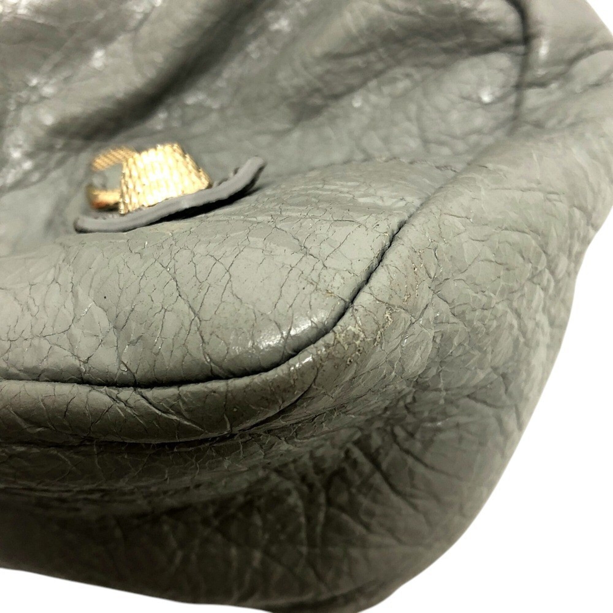 Balenciaga Gray Leather Handbag Shoulder Bag (Pre-Owned)