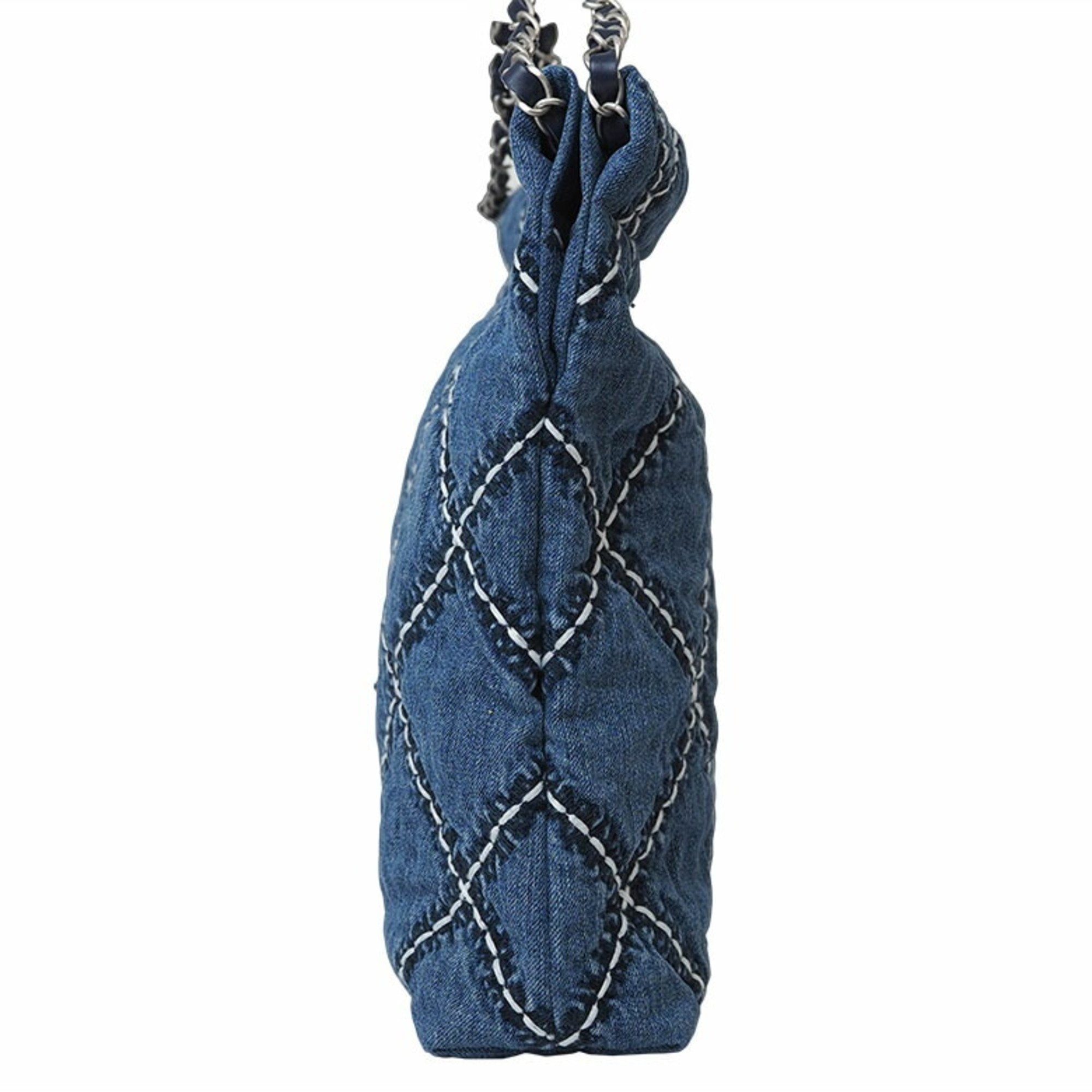 Chanel Blue Cotton Handbag (Pre-Owned)