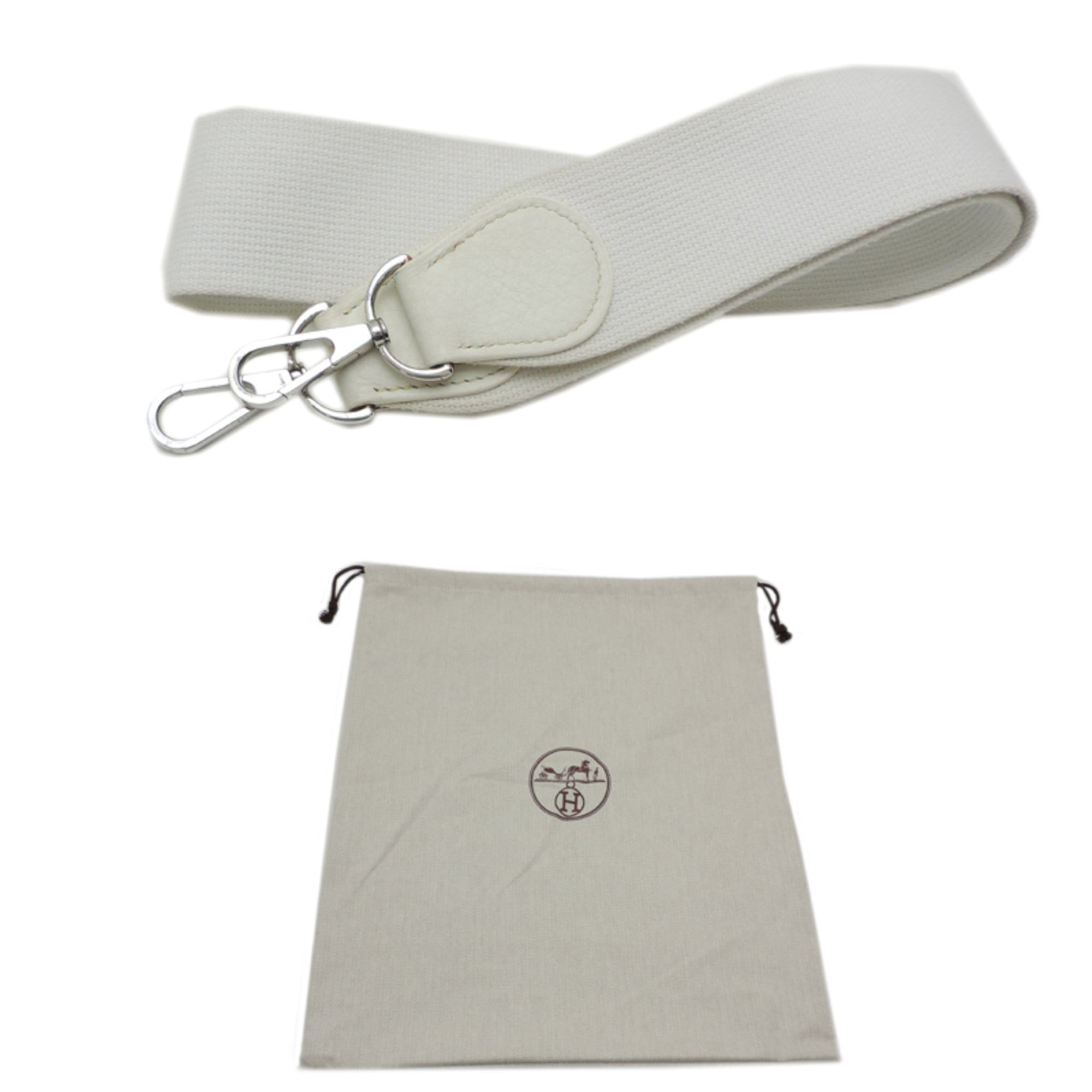 Hermes White Taurillon Clemence Leather Shoulder Bag (Pre-Owned)