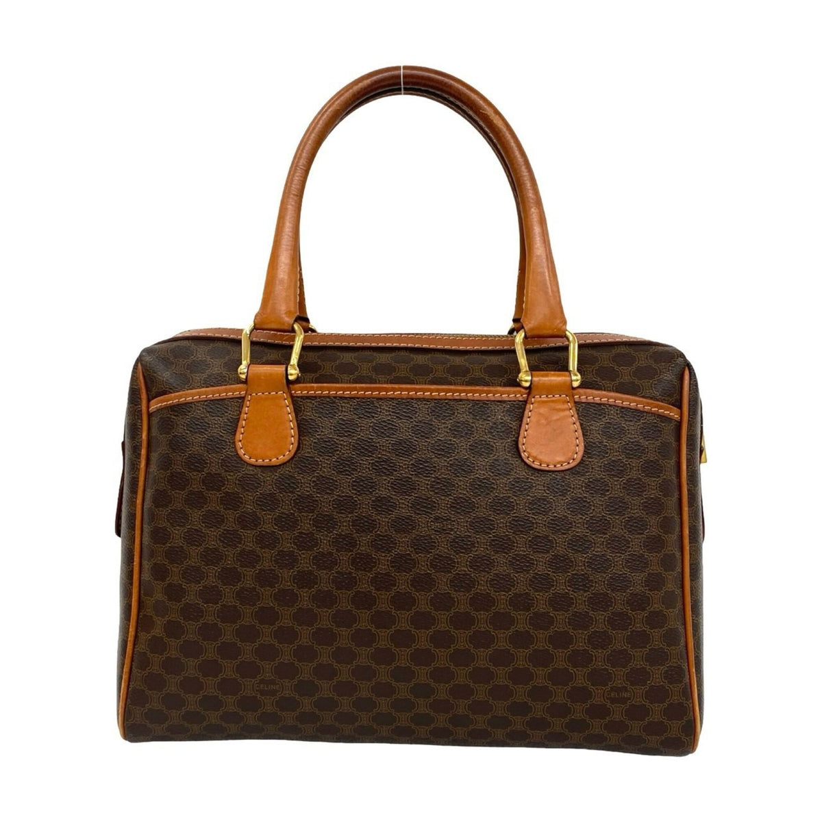 Celine Brown Leather Pvc Boston Bag Handbag (Pre-Owned)