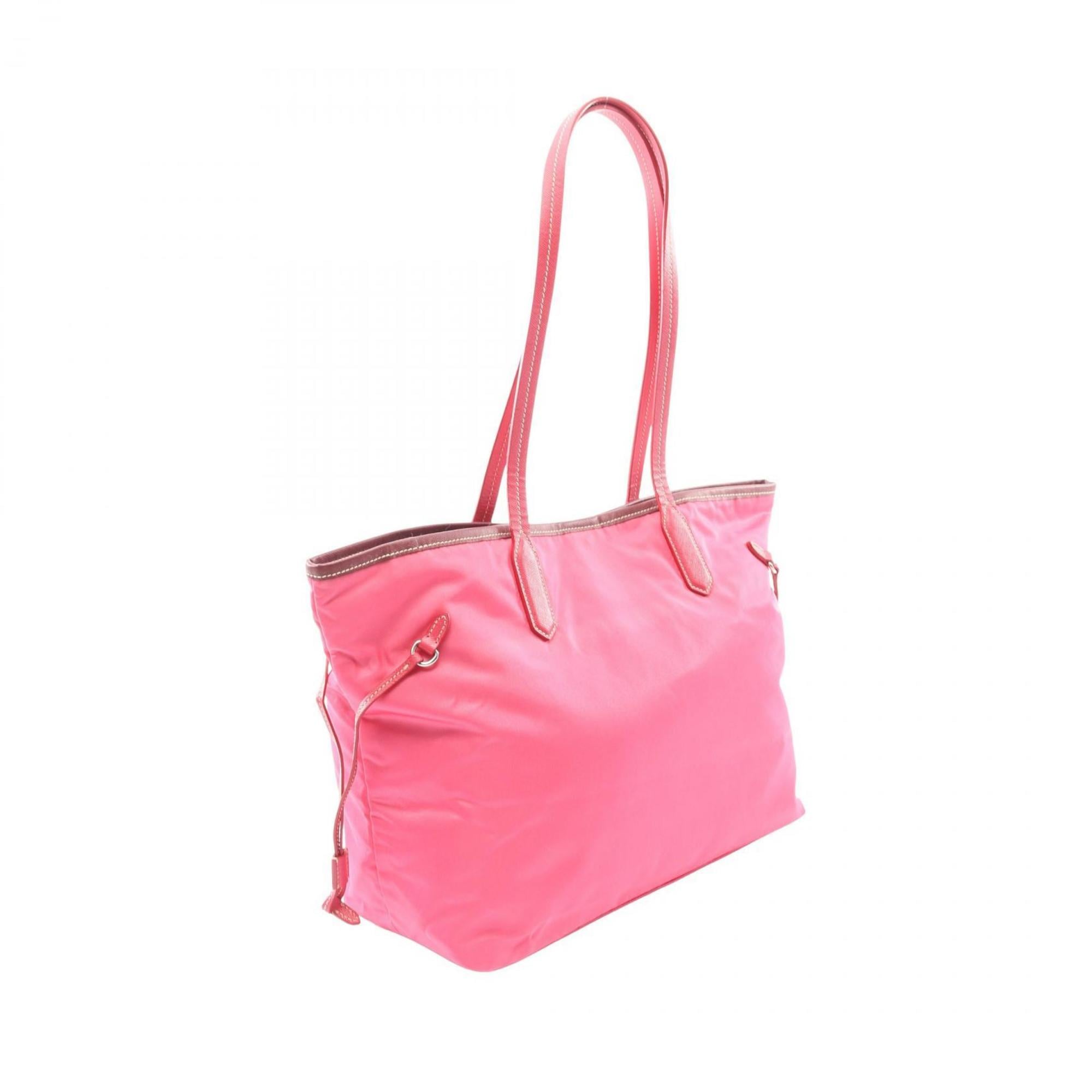 Prada Pink Nylon Leather Tote Bag (Pre-Owned)
