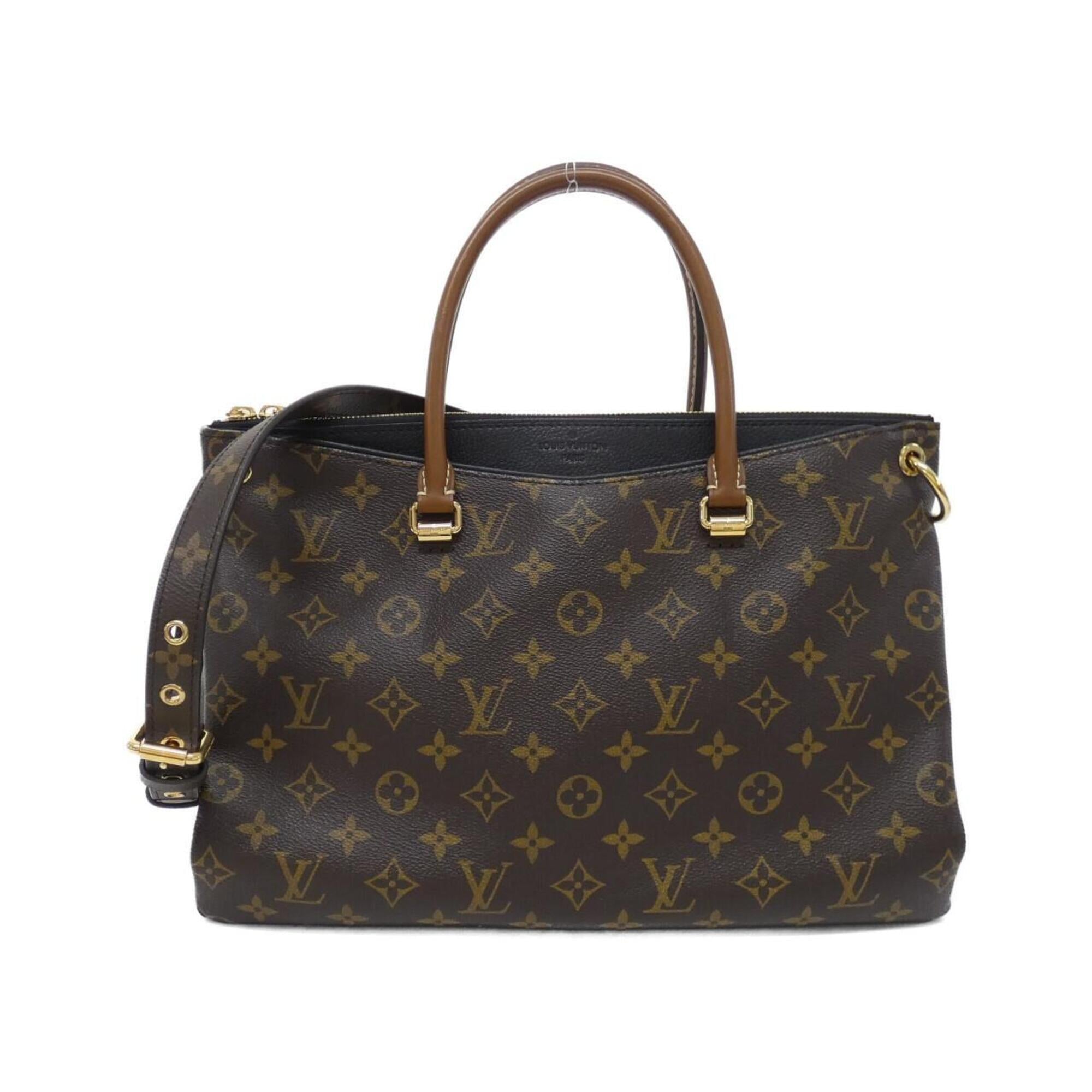 Louis Vuitton Black Marron Coated Canvas Leather Handbag (Pre-Owned)