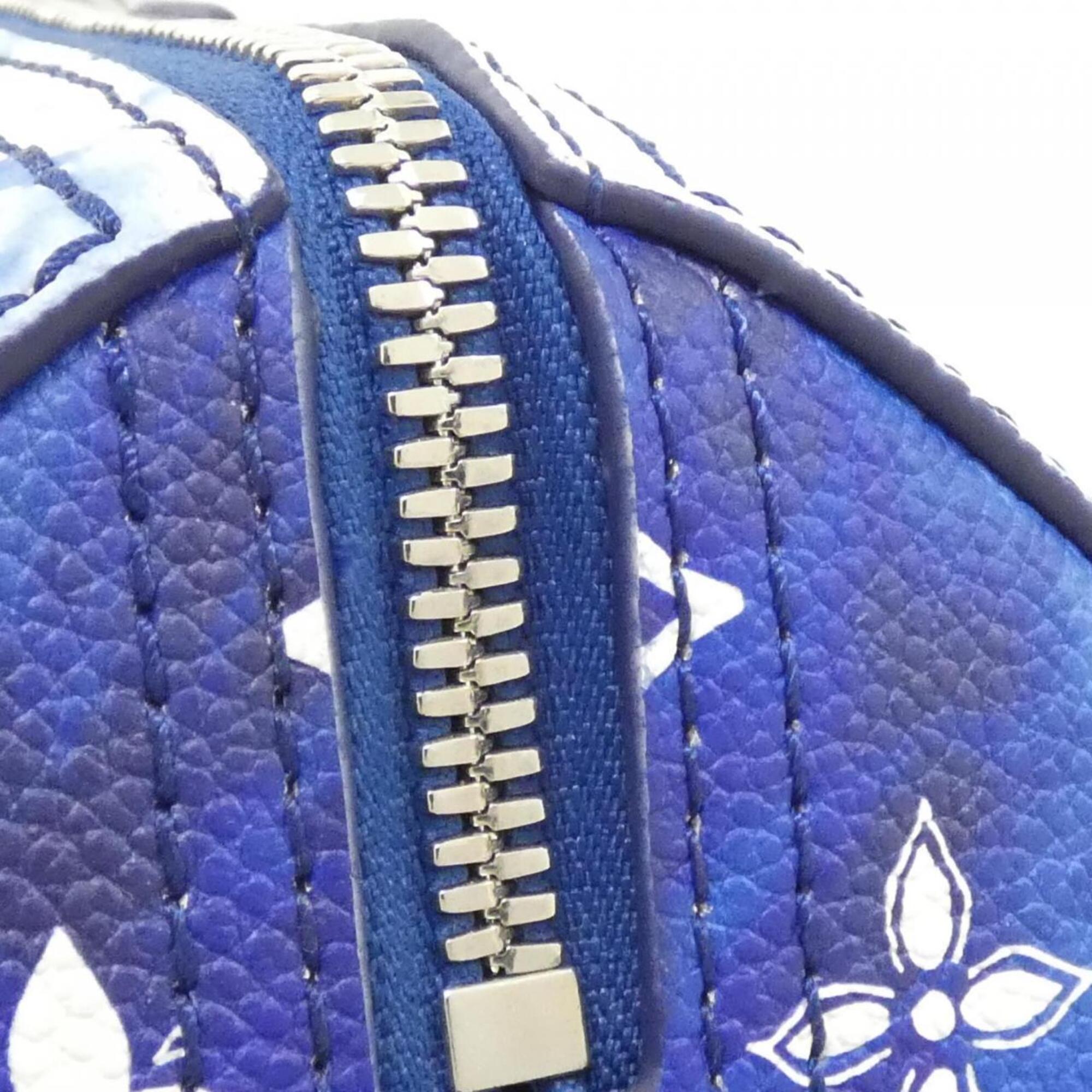 Louis Vuitton Monogram Blue Leather Shoulder Bag (Pre-Owned)