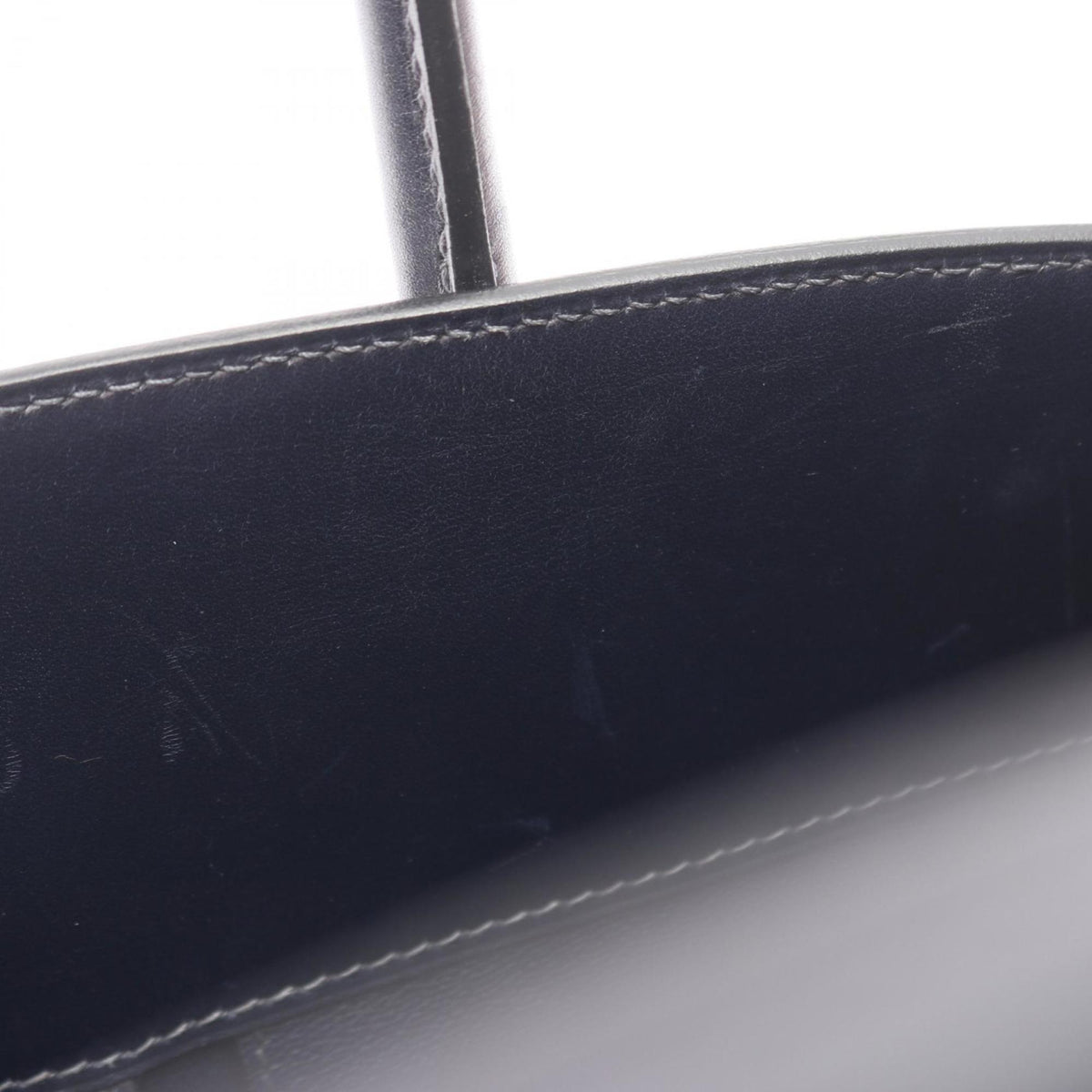 Hermes Indigo Blue Navy Box Calf Leather Handbag (Pre-Owned)