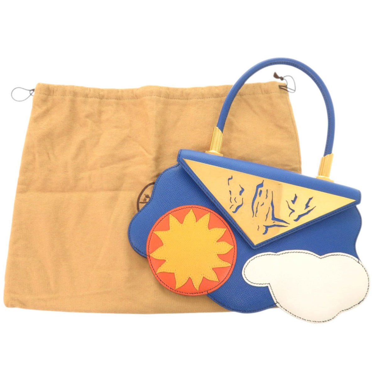Hermes Blue Courchevel Leather Handbag (Pre-Owned)