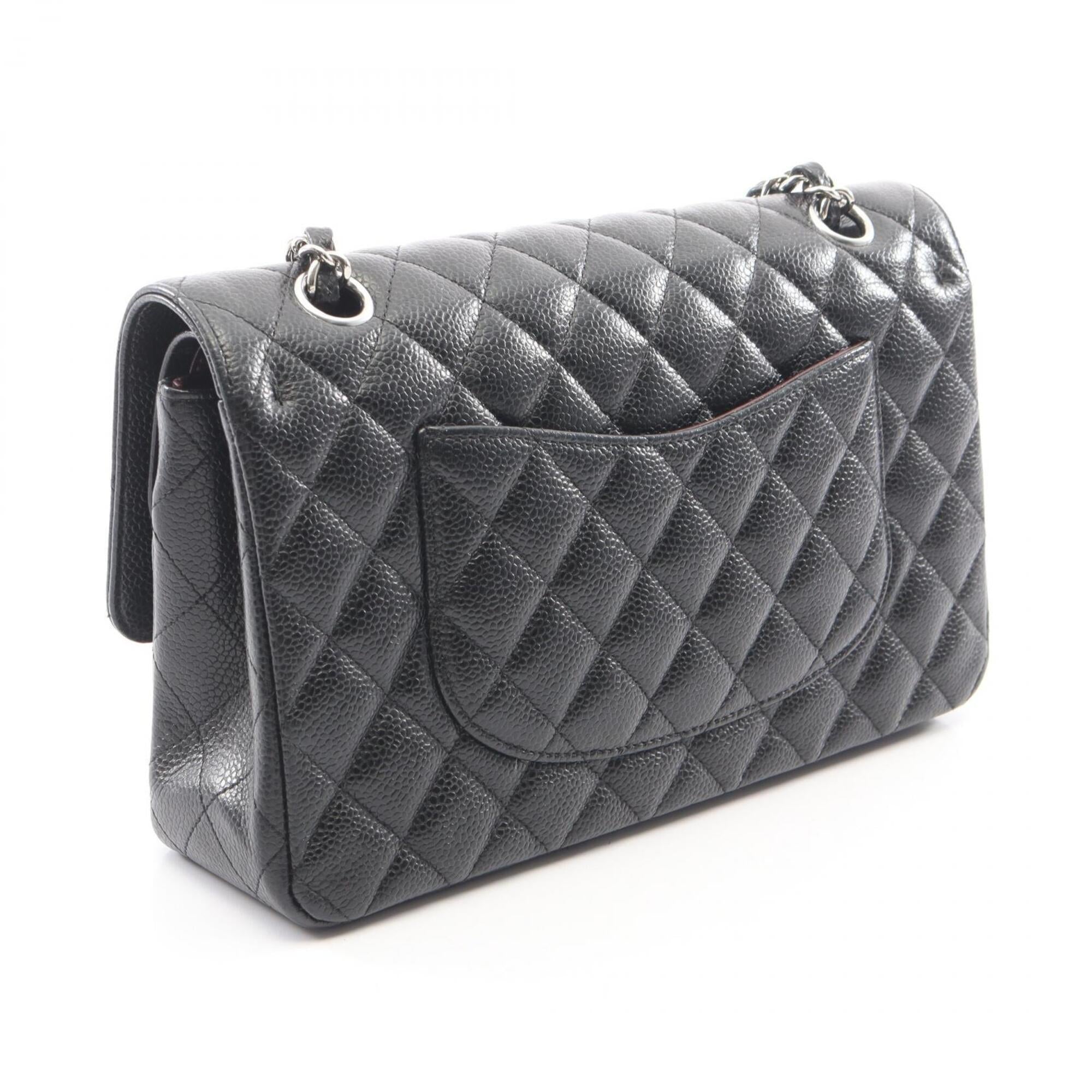 Chanel Black Grained Calfskin Handbag Shoulder Bag (Pre-Owned)