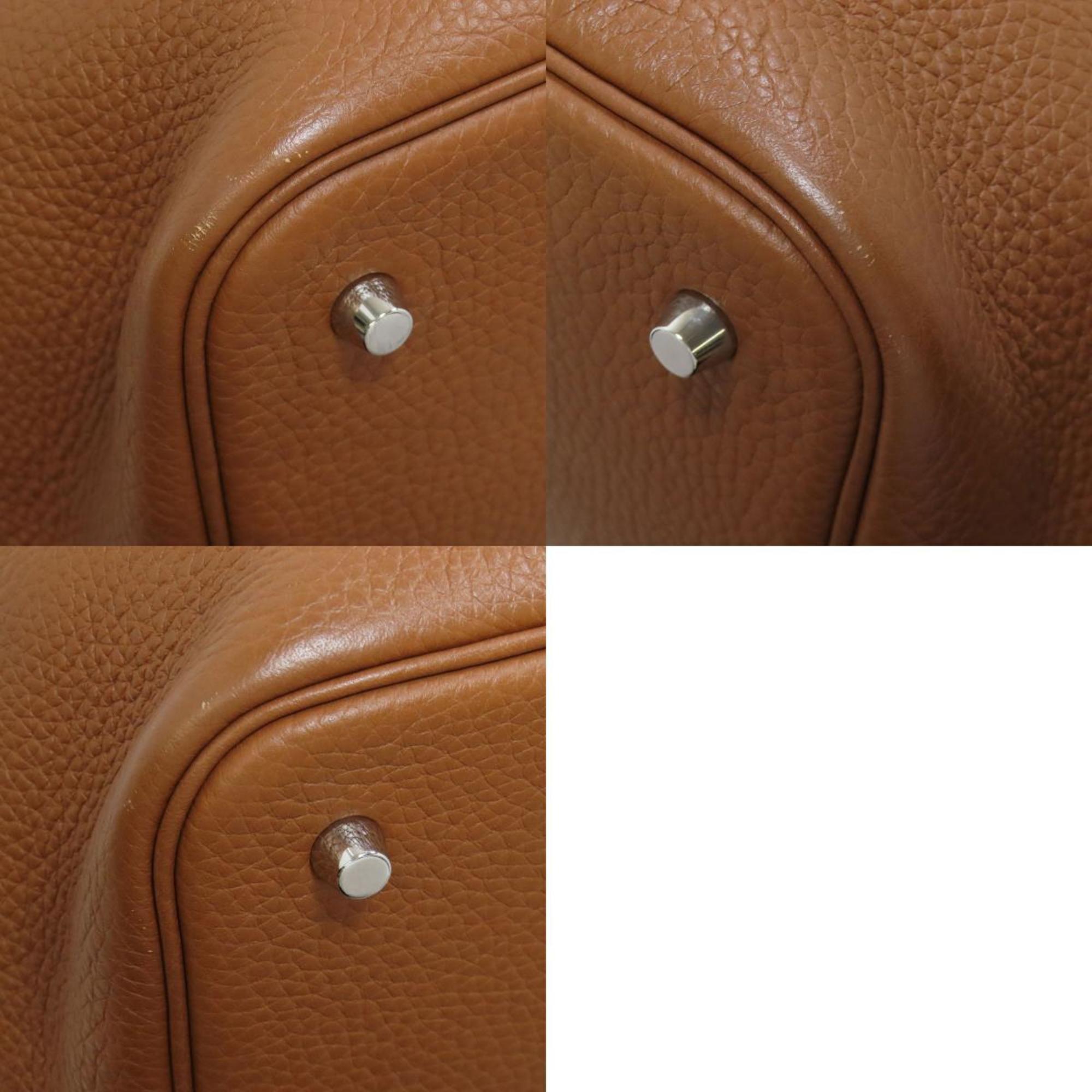 Hermes Brown Taurillon Clemence Leather Handbag (Pre-Owned)