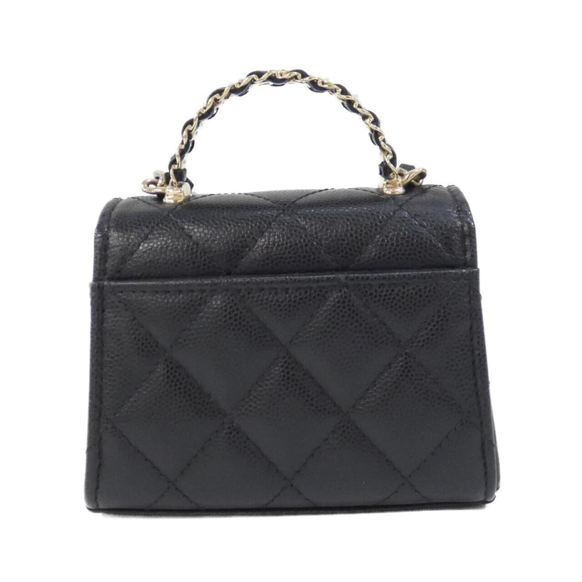 Chanel Black Grained Calfskin Handbag Shoulder Bag (Pre-Owned)