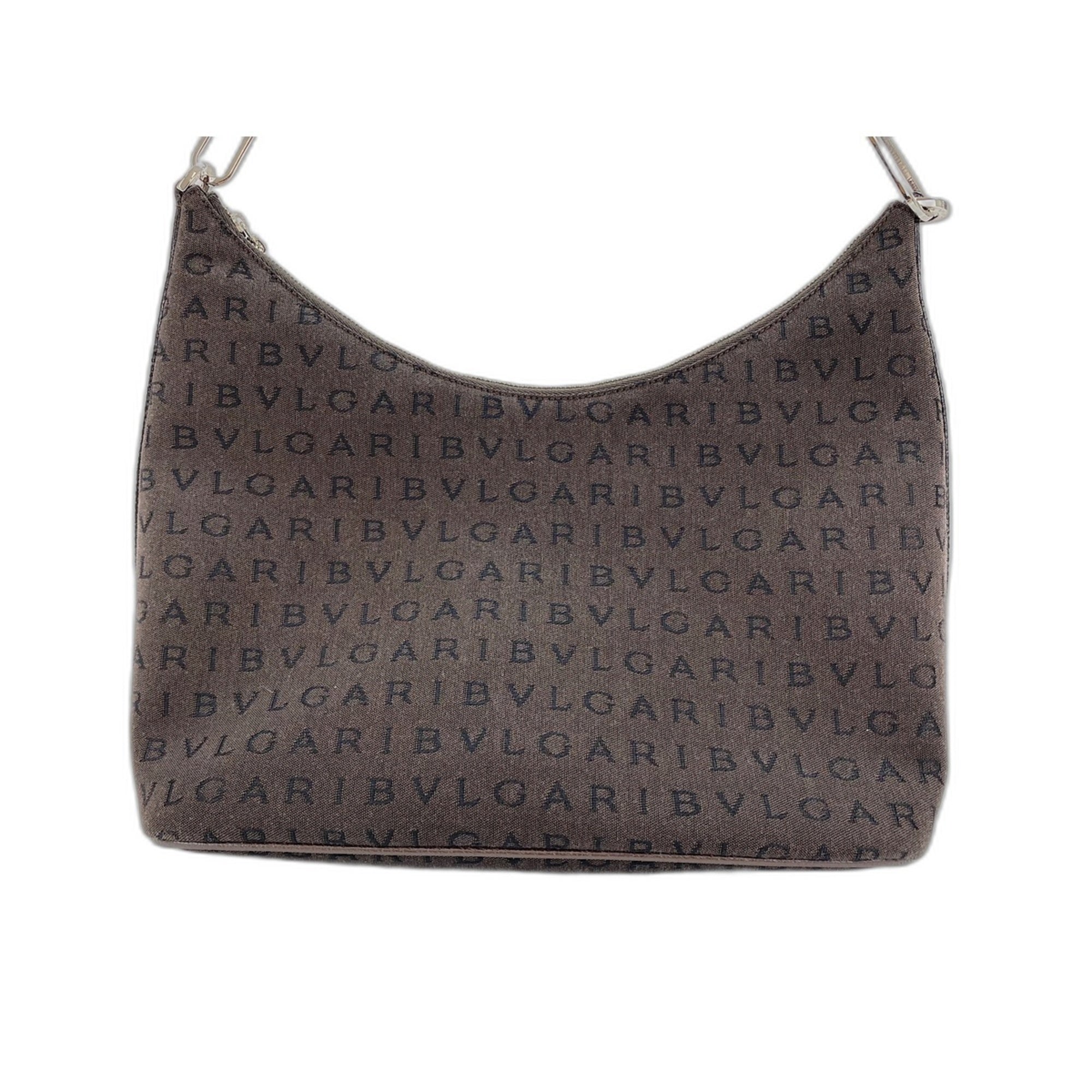 Bvlgari Logomania Brown Canvas Handbag (Pre-Owned)
