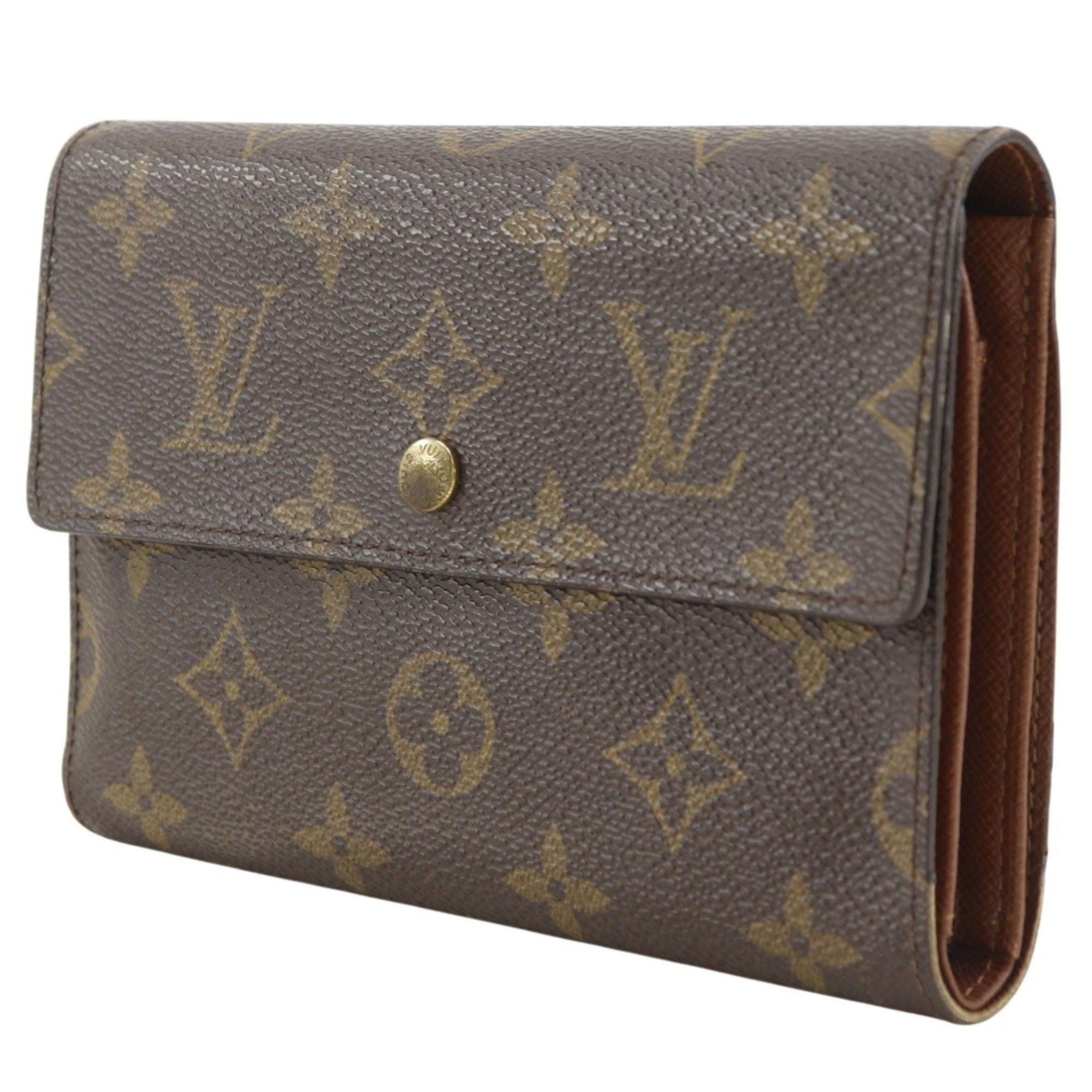 Louis Vuitton Brown Monogram Canvas Wallet (Tri-Fold) (Pre-Owned)