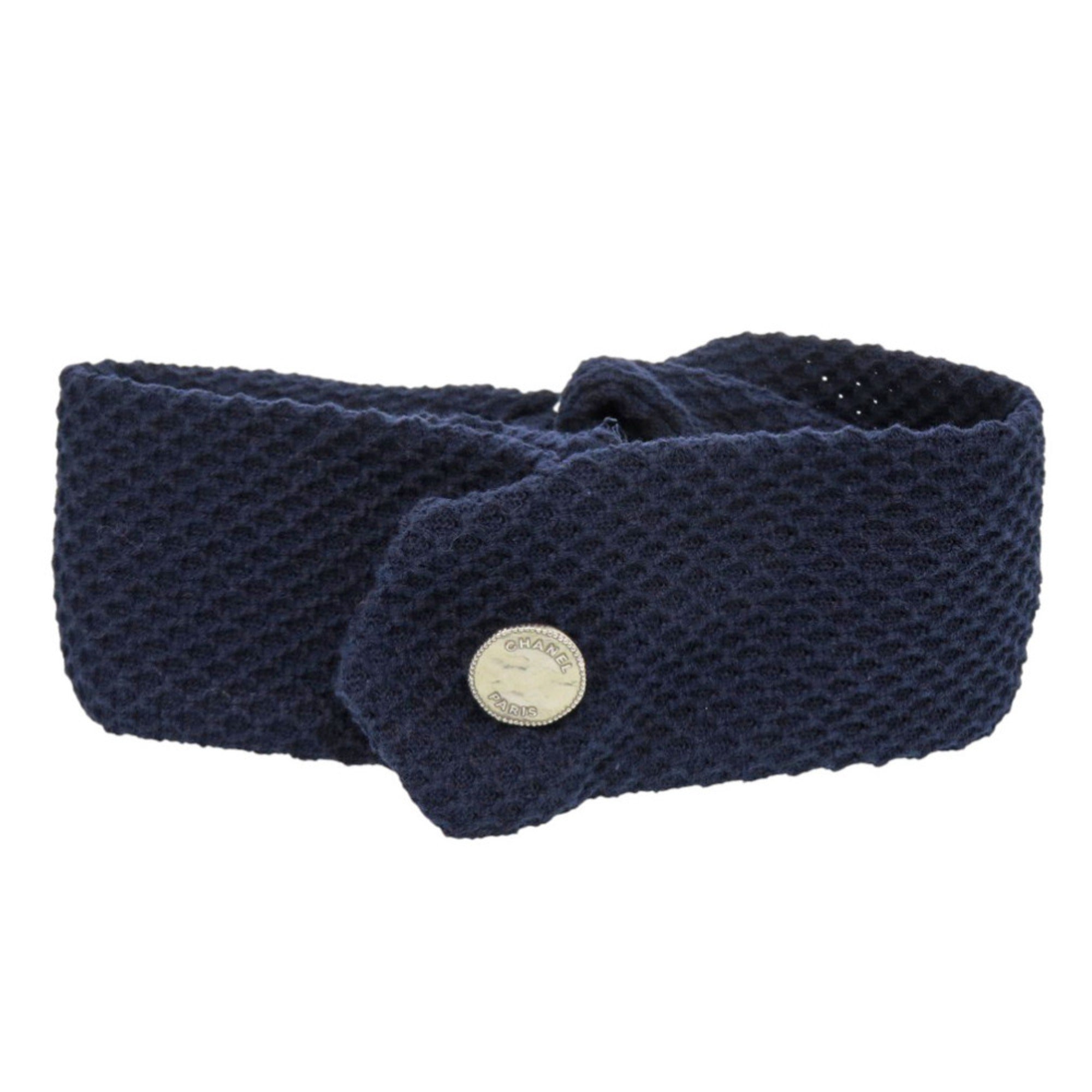 Chanel Navy Cotton Pouch (Pre-Owned)
