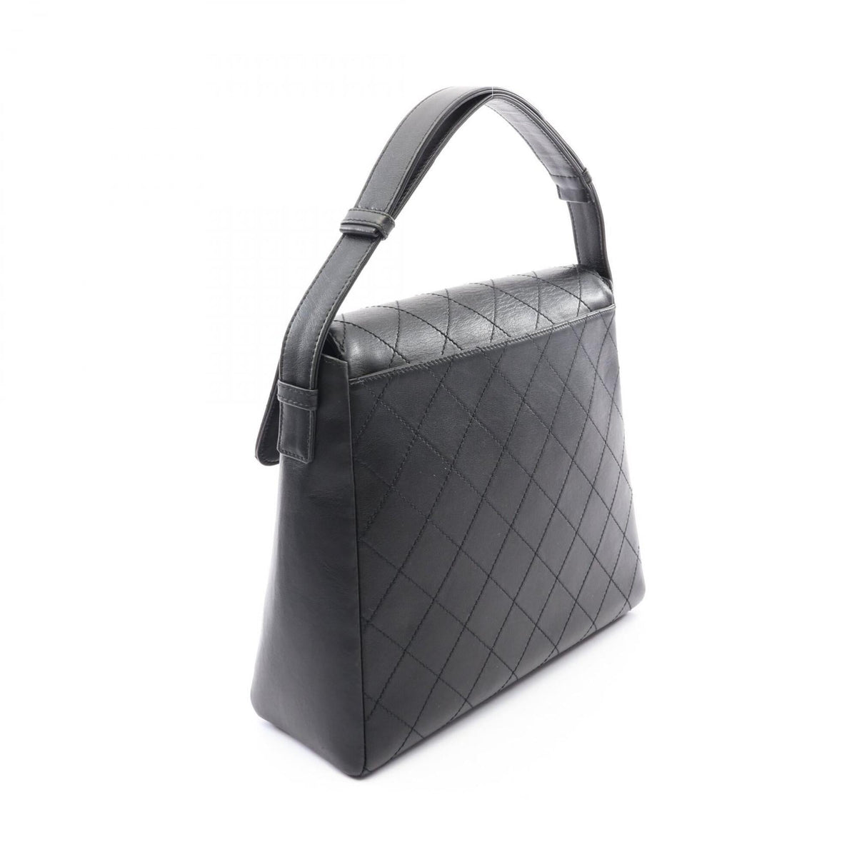Chanel Black Leather Handbag Shoulder Bag (Pre-Owned)