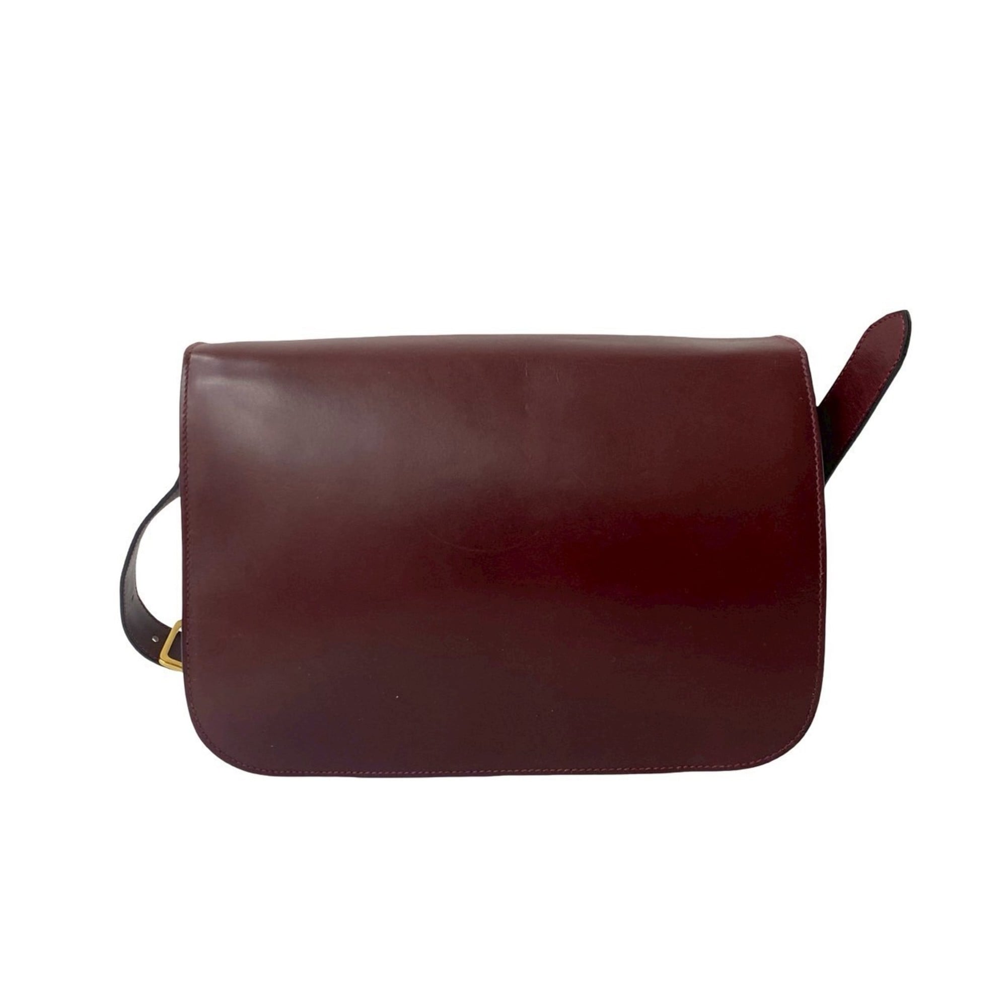 Celine Red Color Wine Leather Shoulder Bag (Pre-Owned)