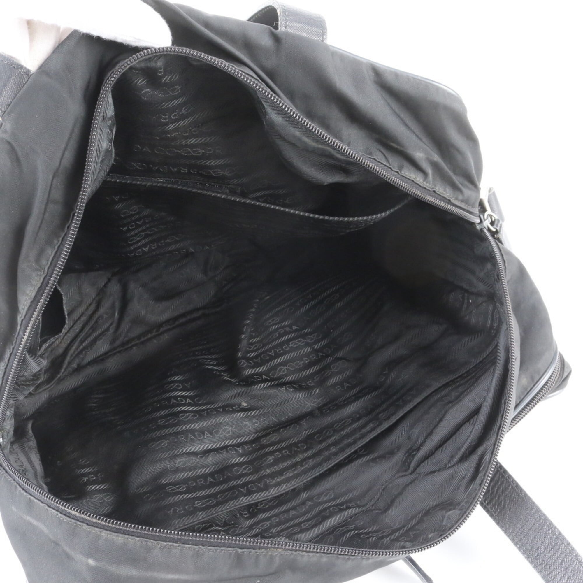 Prada Black Leather Nylon Tote Bag (Pre-Owned)