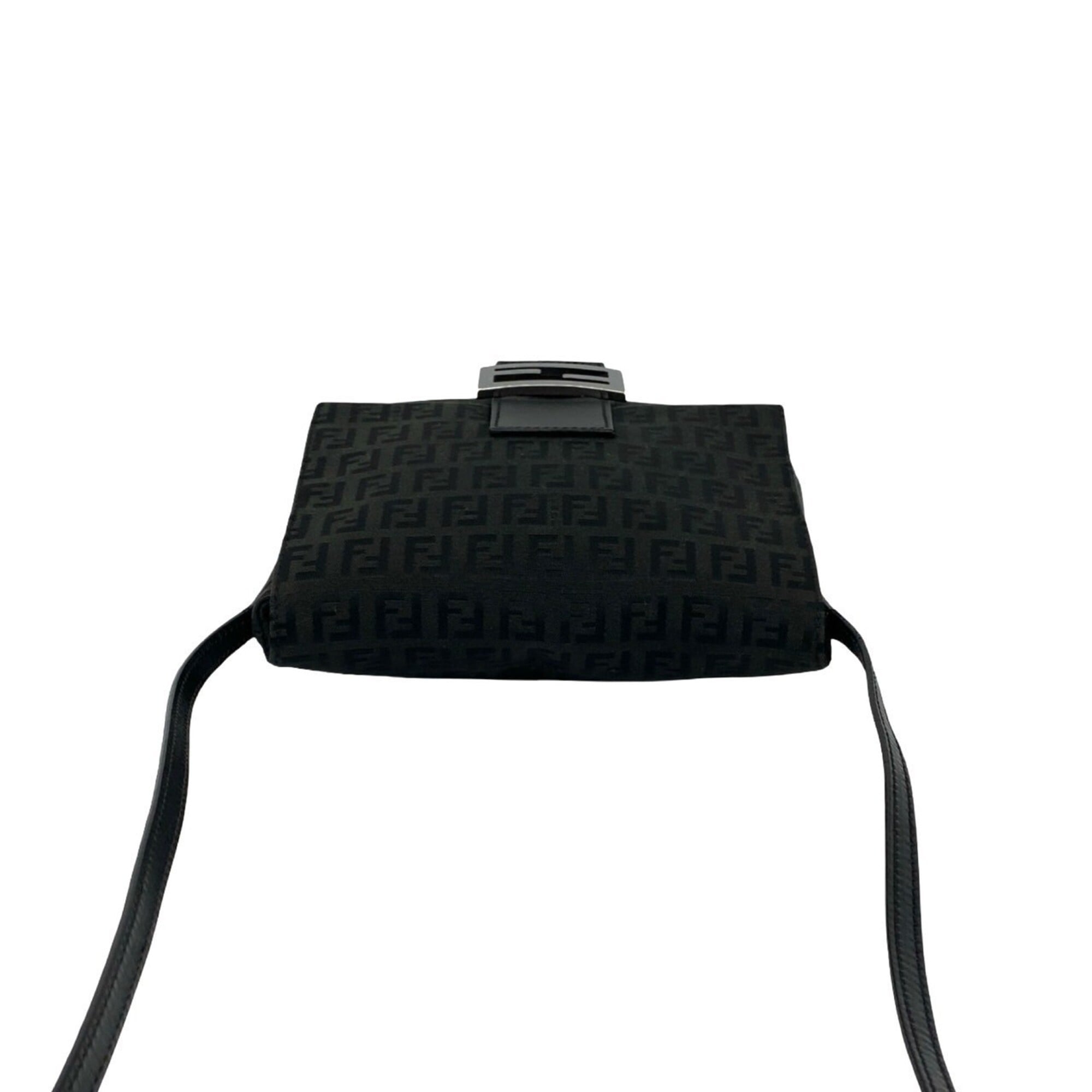 Fendi Black Canvas Leather Pochette Shoulder Bag (Pre-Owned)