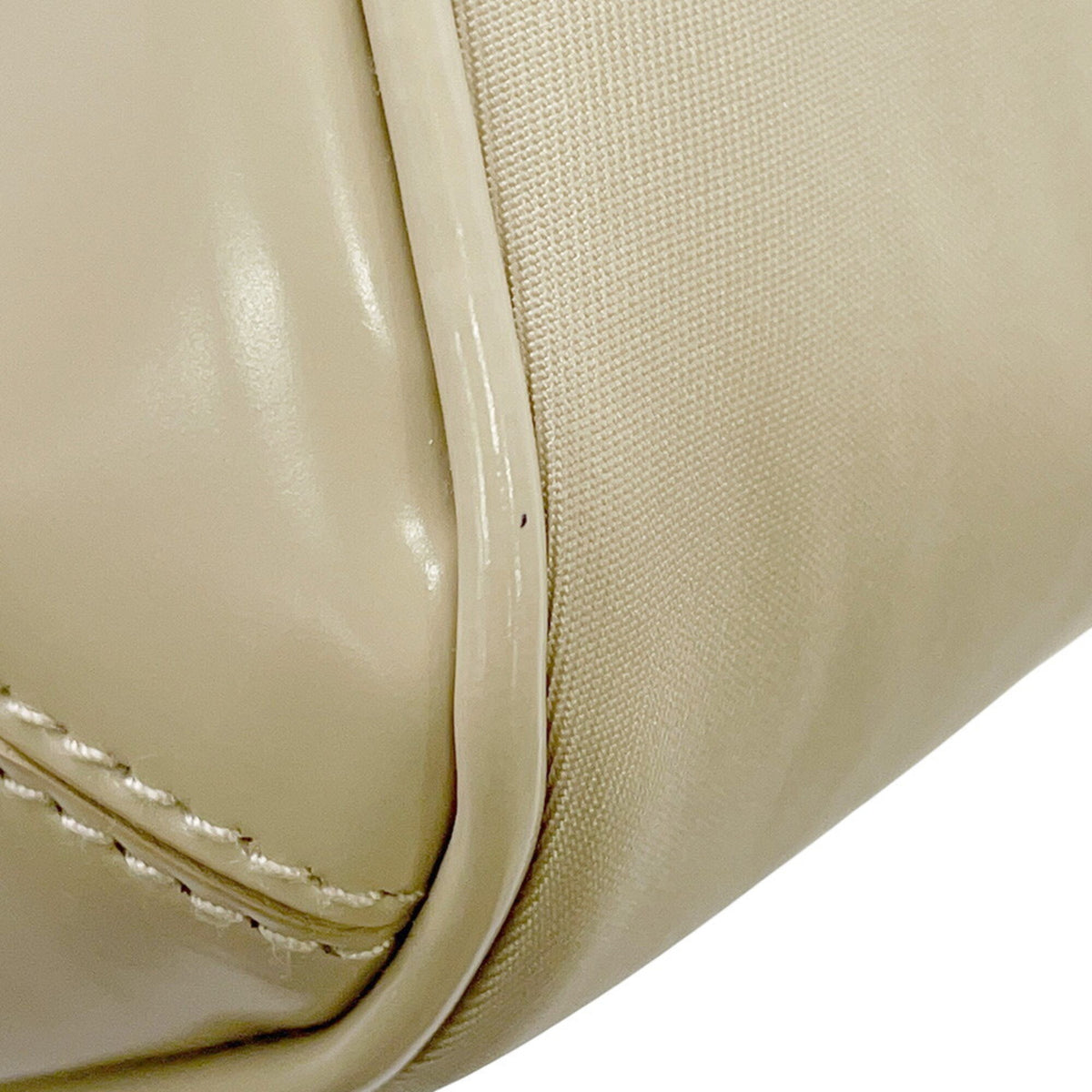 Prada Beige Nylon Leather Shoulder Bag (Pre-Owned)