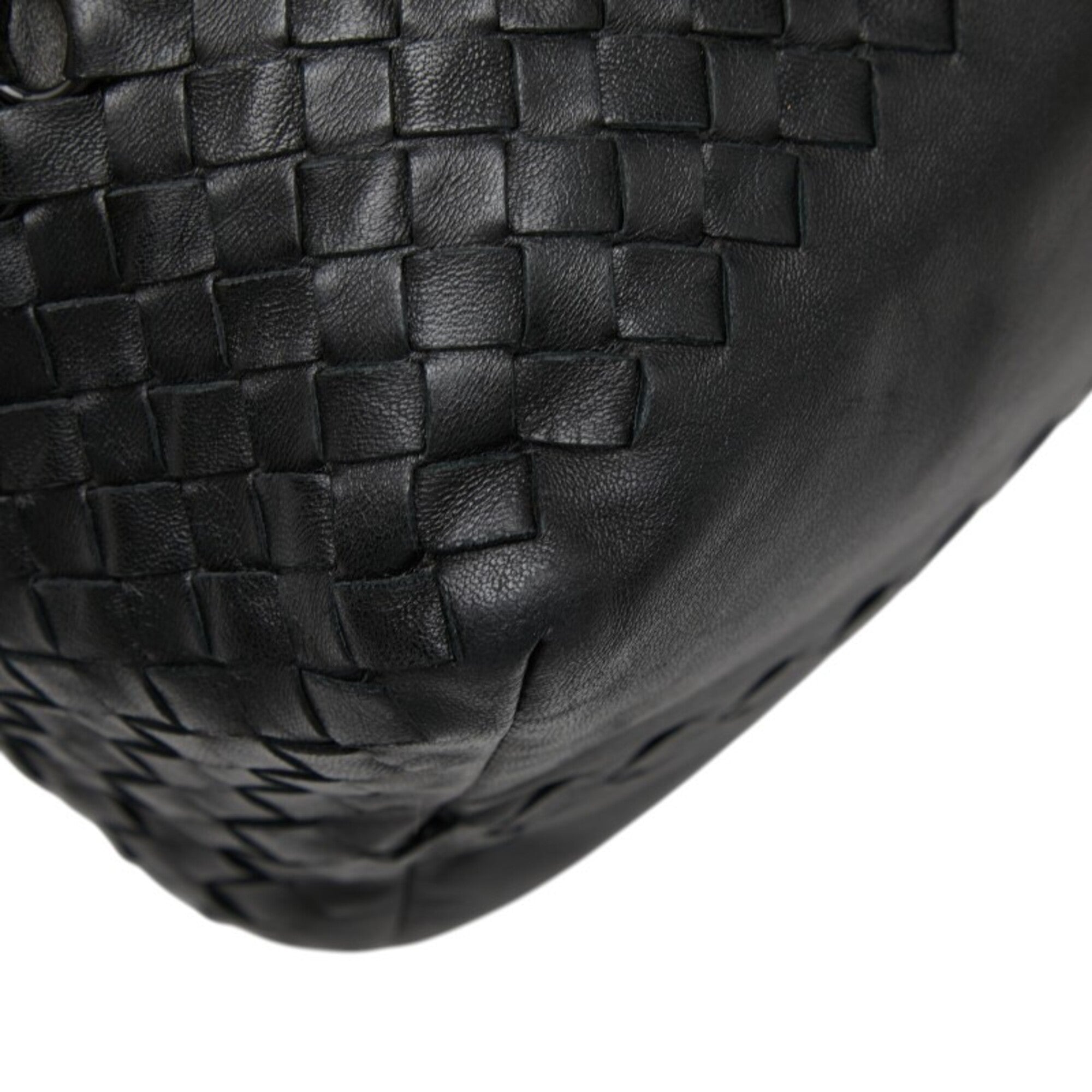 Bottega Veneta Black Leather Handbag Tote Bag (Pre-Owned)