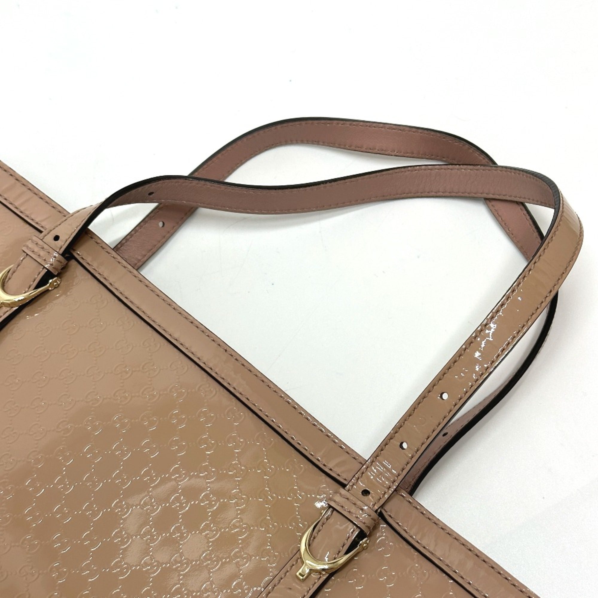 Gucci Beige Patent Leather Tote Bag (Pre-Owned)