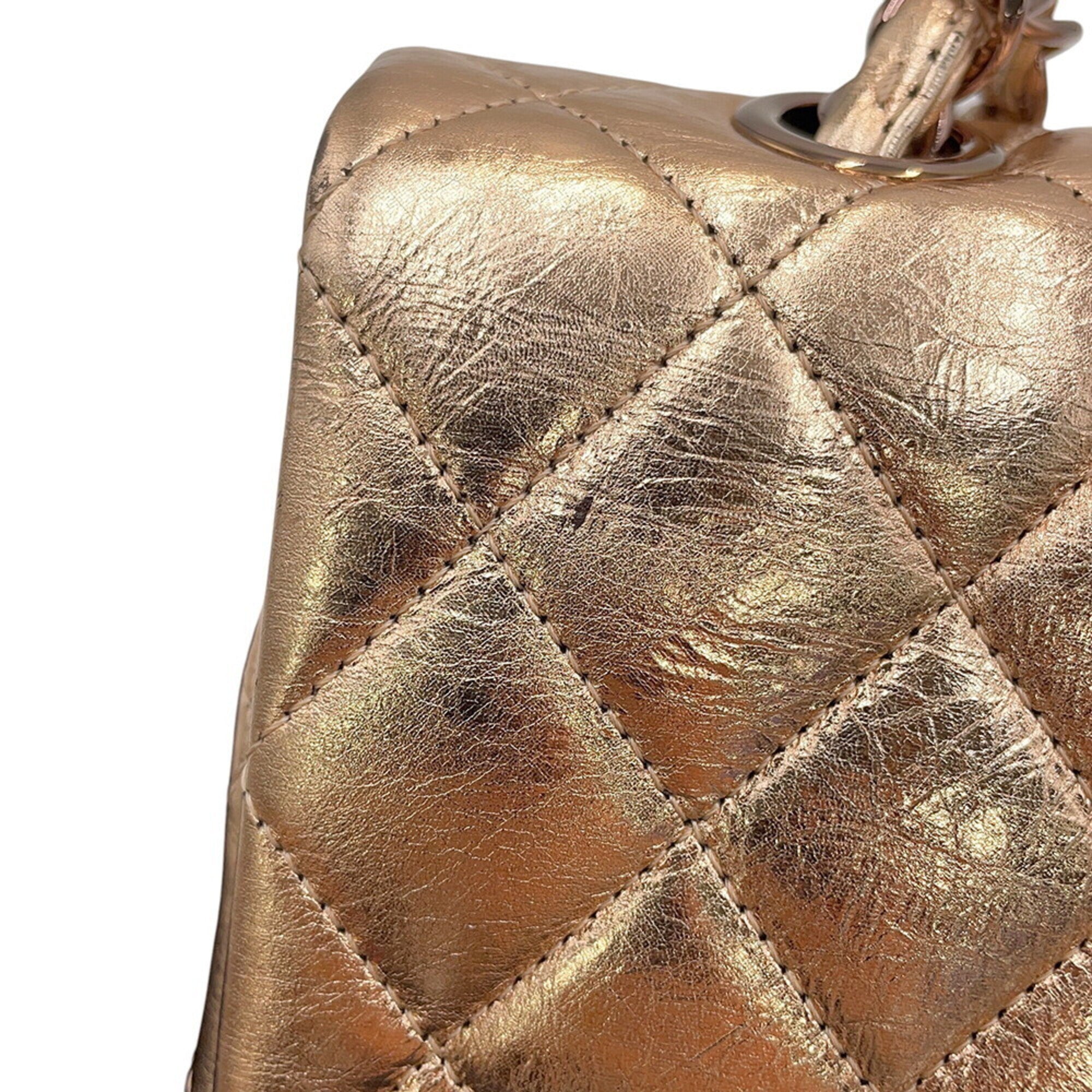 Chanel Gold Pink Handbag Shoulder Bag (Pre-Owned)